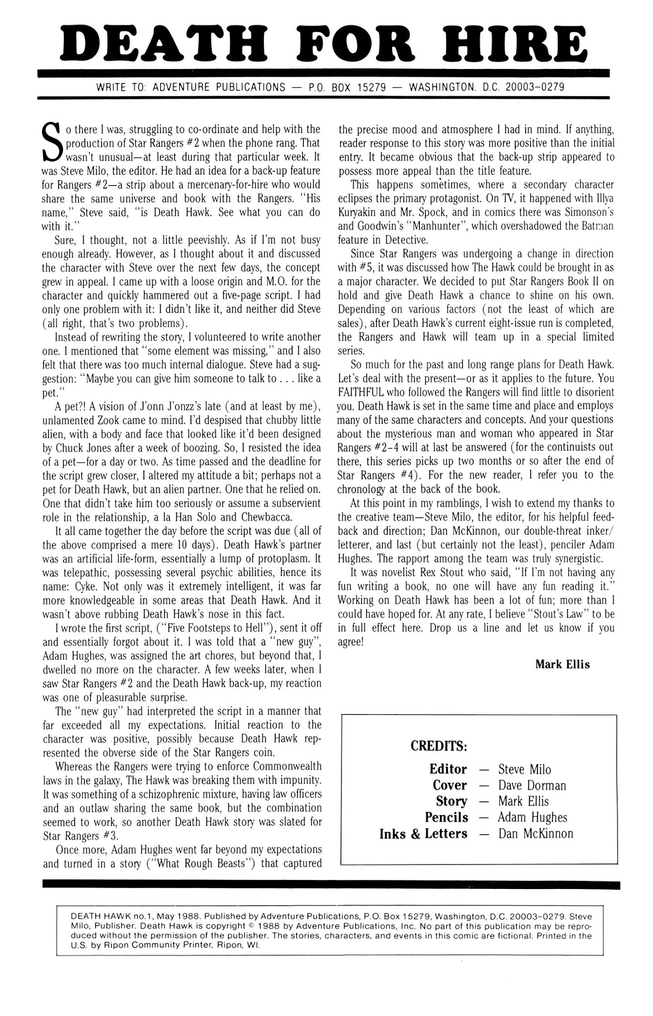 Read online Death Hawk comic -  Issue #1 - 2