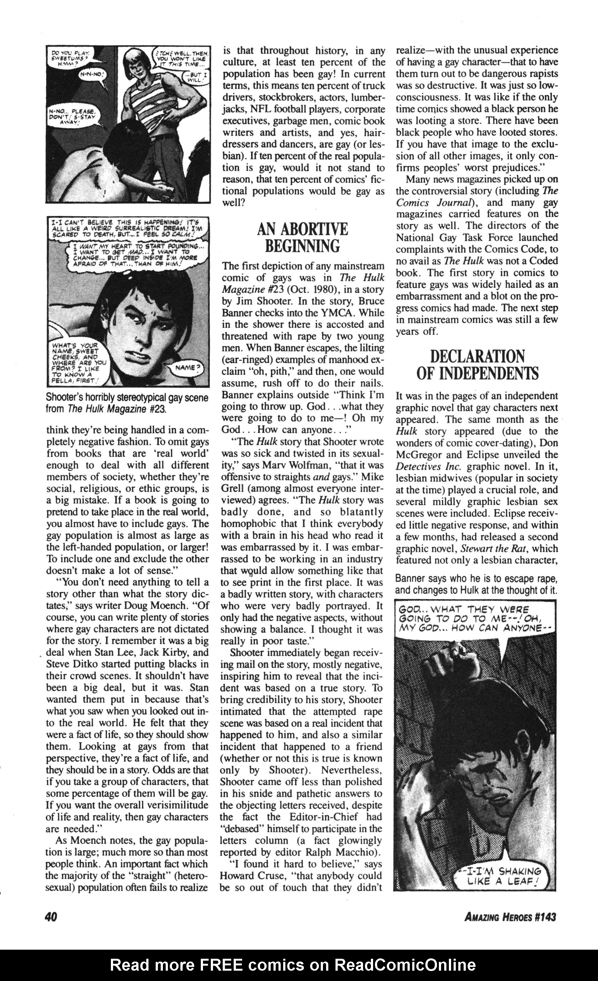 Read online Amazing Heroes comic -  Issue #143 - 40