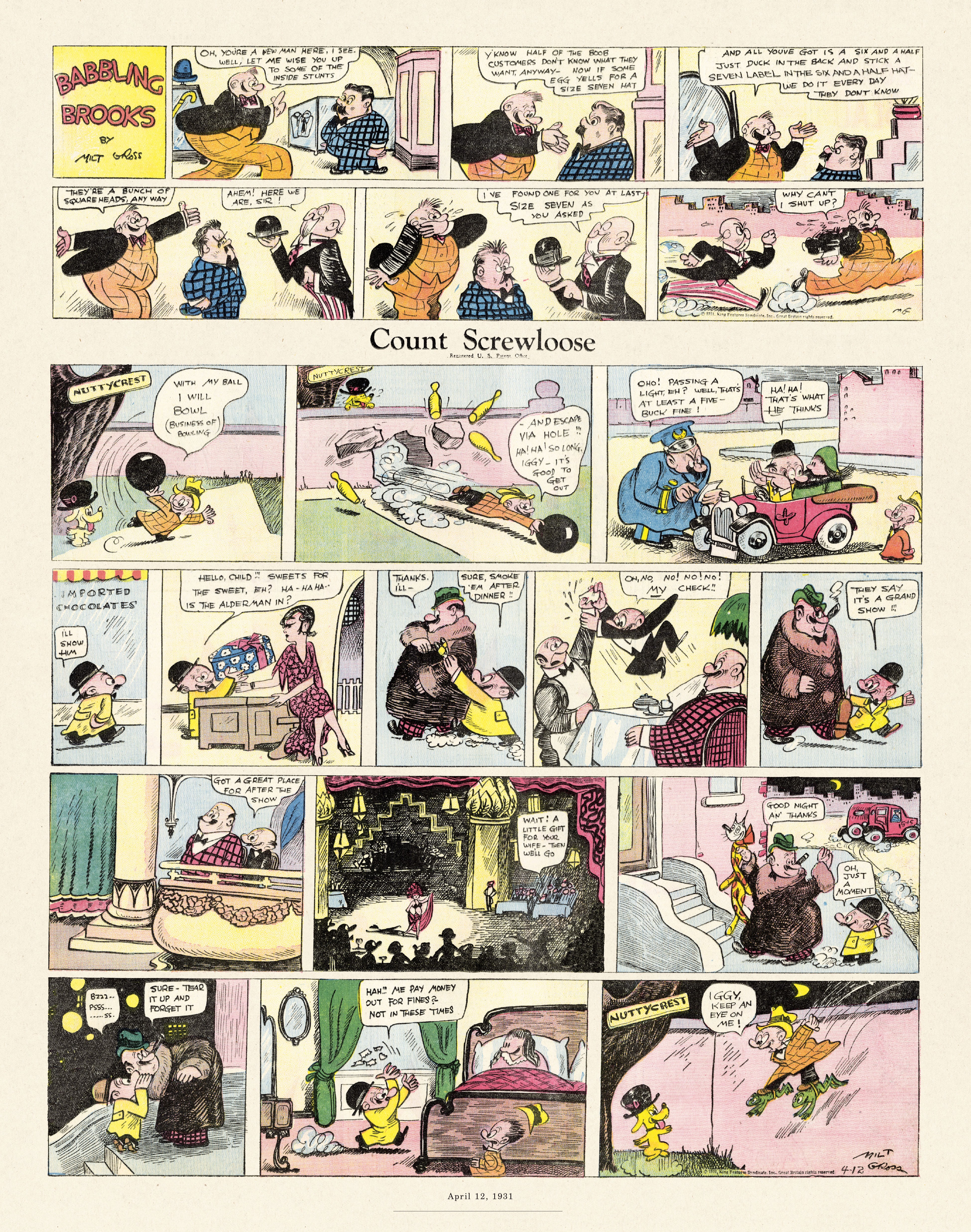 Read online Gross Exaggerations: The Meshuga Comic Strips of Milt Gross comic -  Issue # TPB - 94