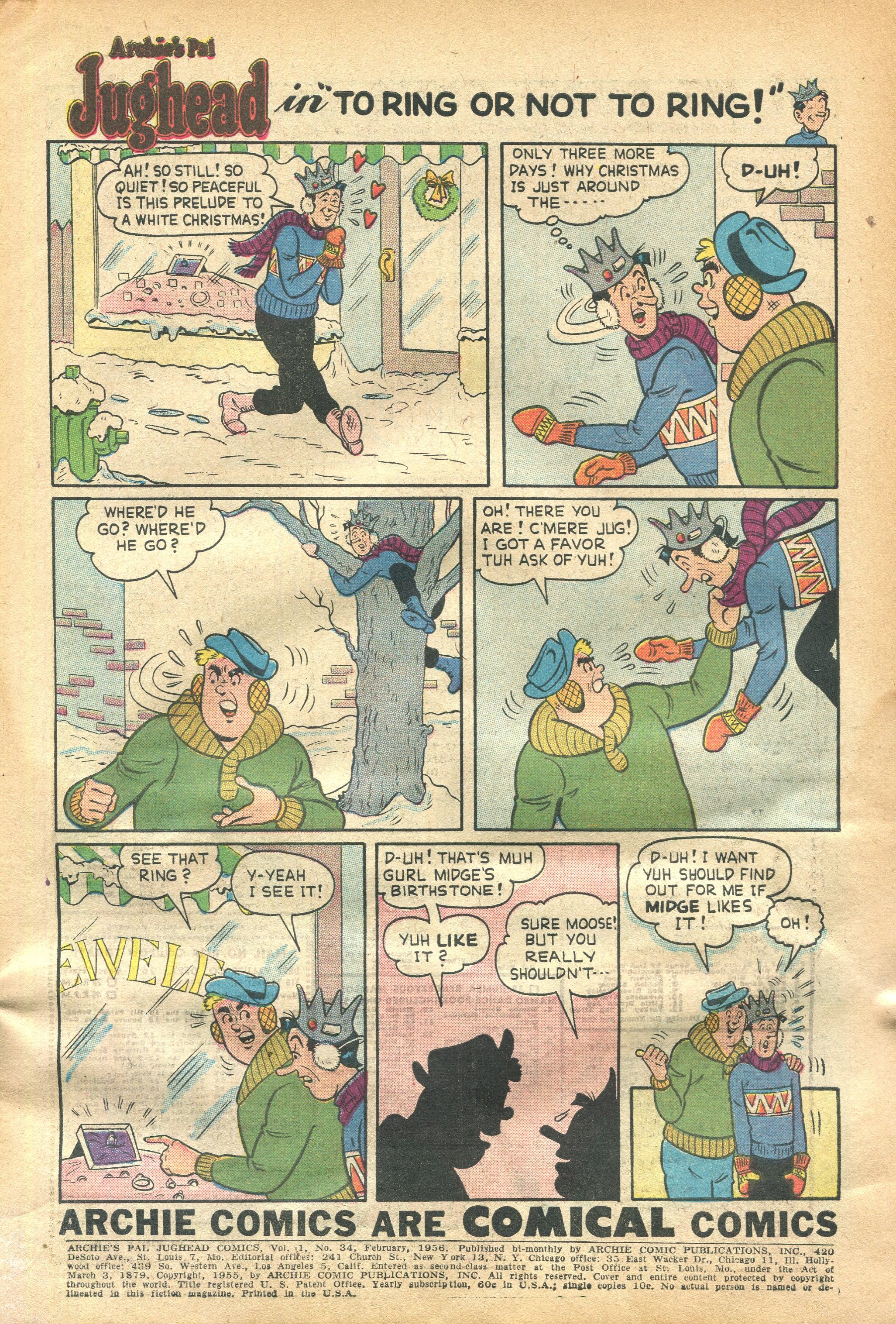 Read online Archie's Pal Jughead comic -  Issue #34 - 3