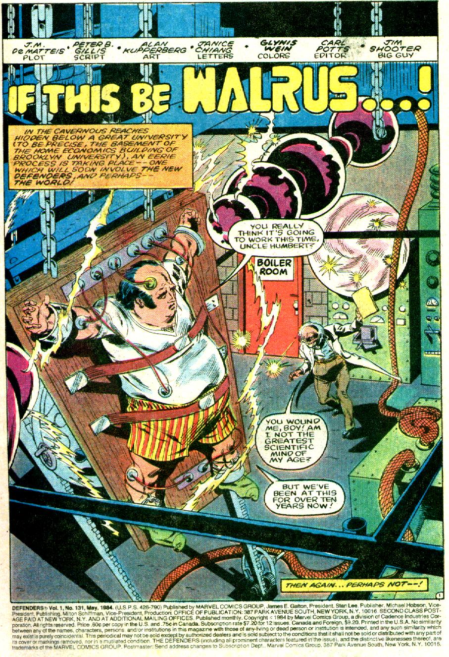 Read online The Defenders (1972) comic -  Issue #131 - 2