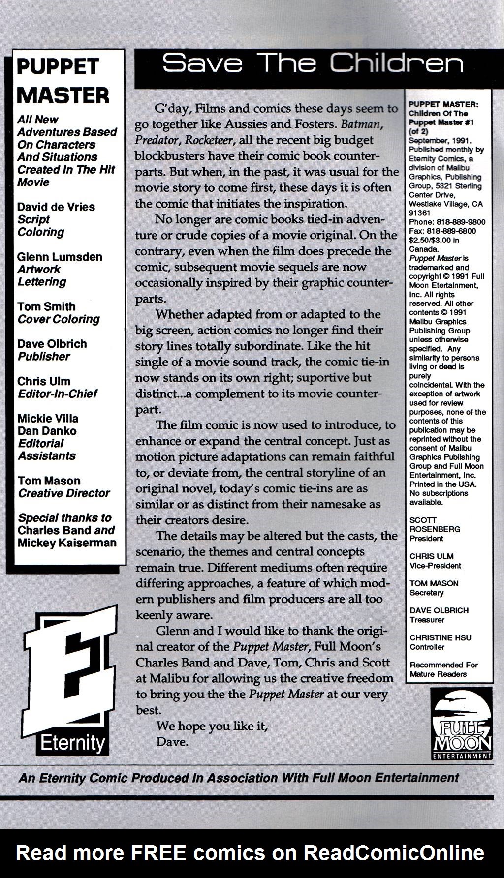 Read online Puppet Master: Children of the Puppet Master comic -  Issue #1 - 2