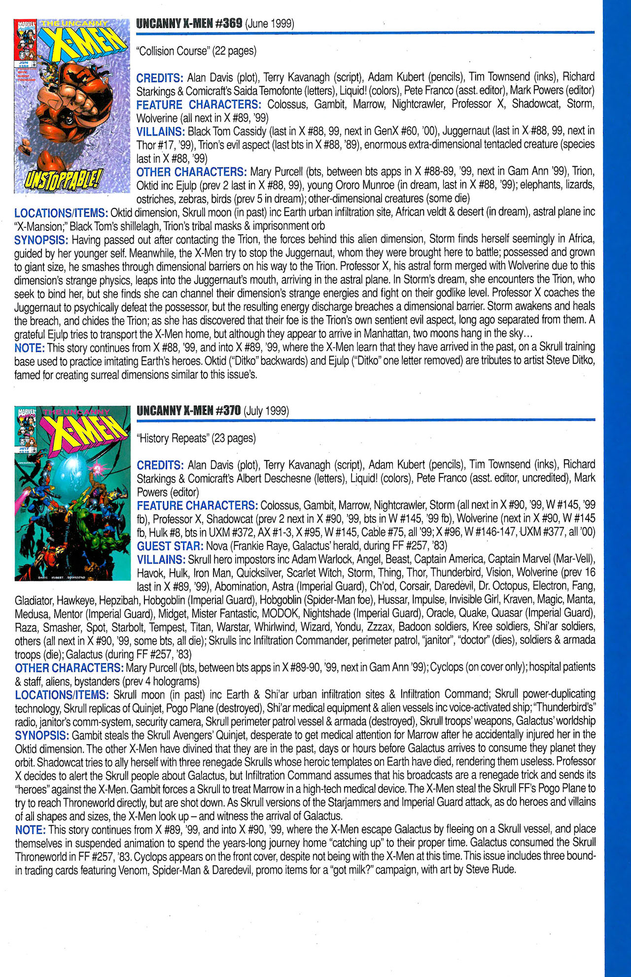 Read online Official Index to the Marvel Universe comic -  Issue #9 - 63