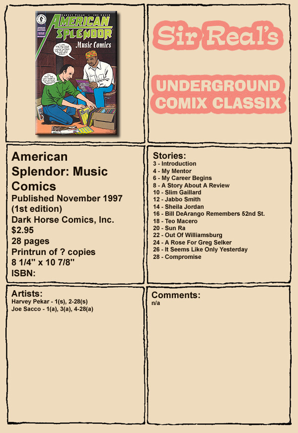 Read online American Splendor: Music Comics comic -  Issue # Full - 1