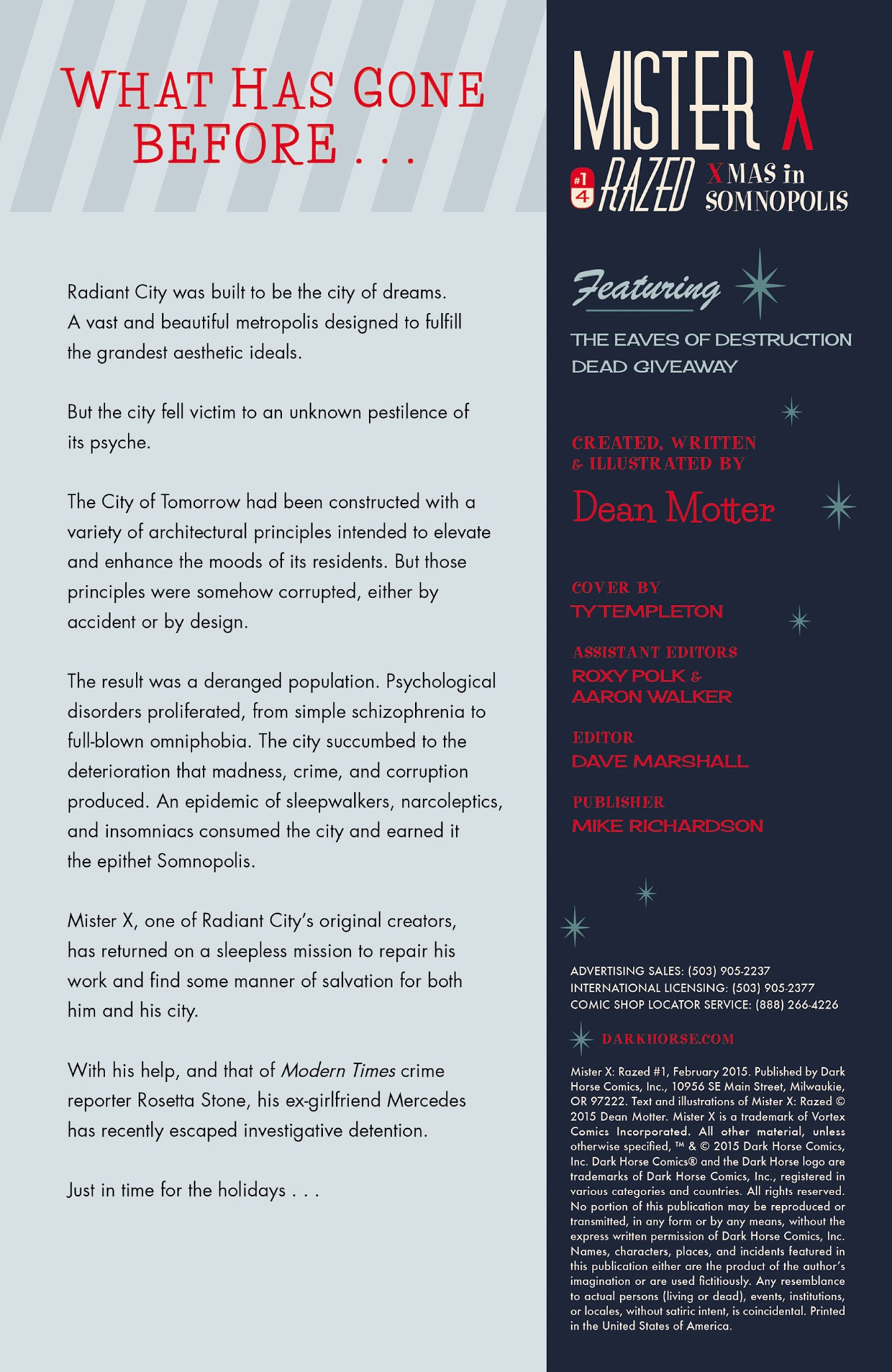 Read online Mister X: Razed comic -  Issue #1 - 2