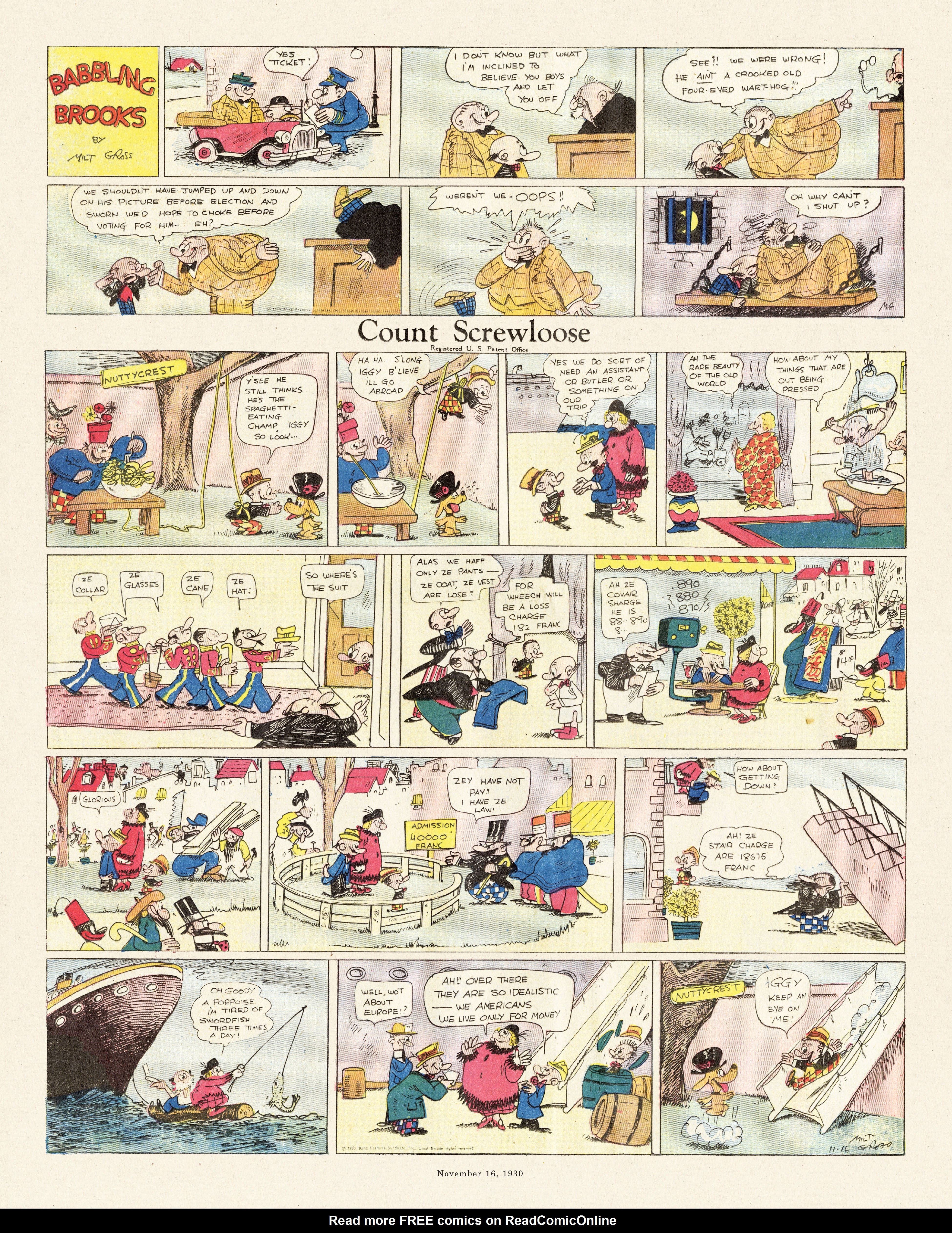 Read online Gross Exaggerations: The Meshuga Comic Strips of Milt Gross comic -  Issue # TPB - 87