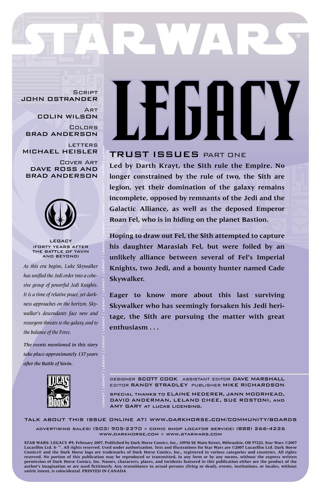 Read online Star Wars: Legacy (2006) comic -  Issue #9 - 2