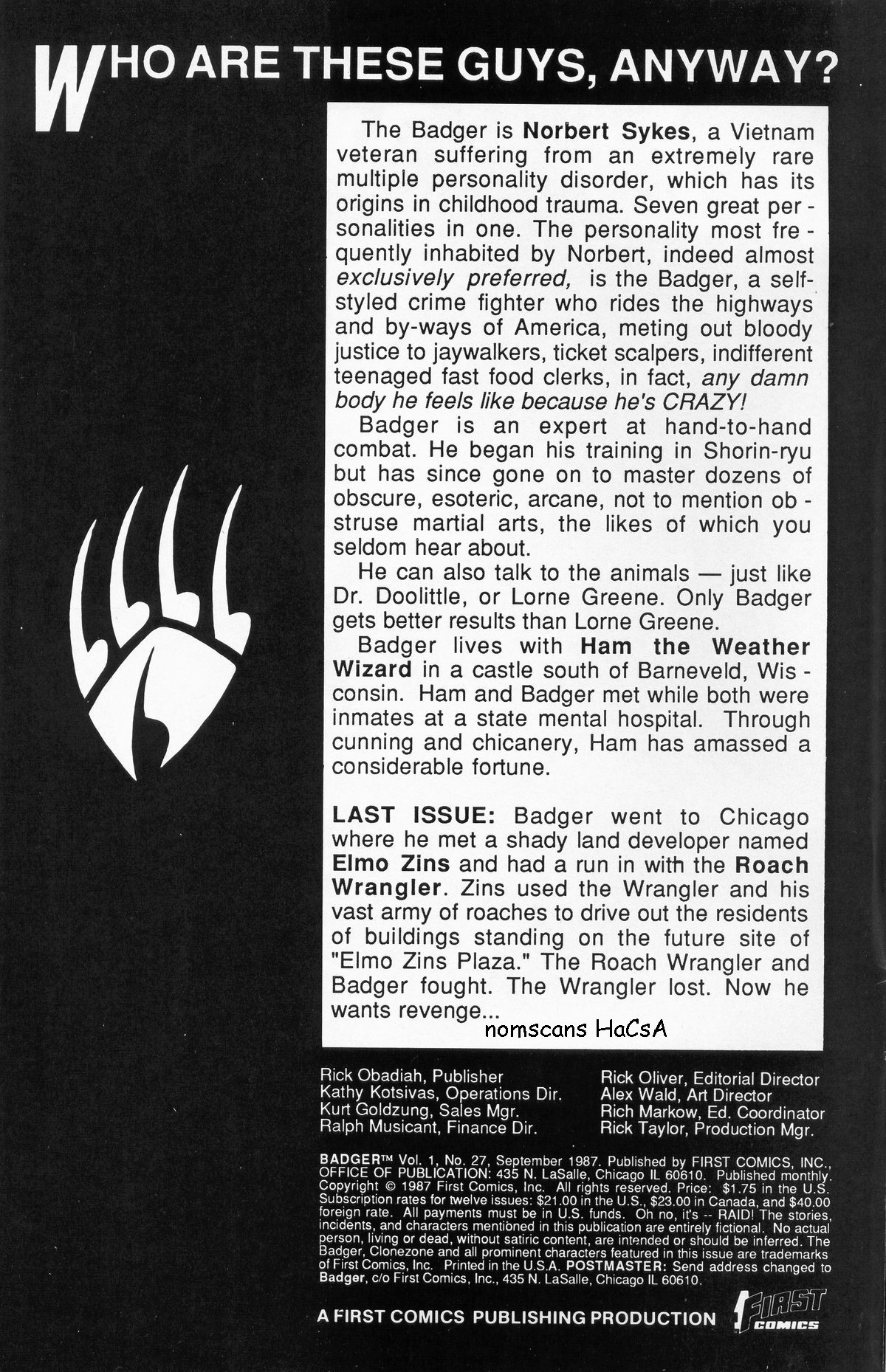 Read online The Badger comic -  Issue #27 - 2