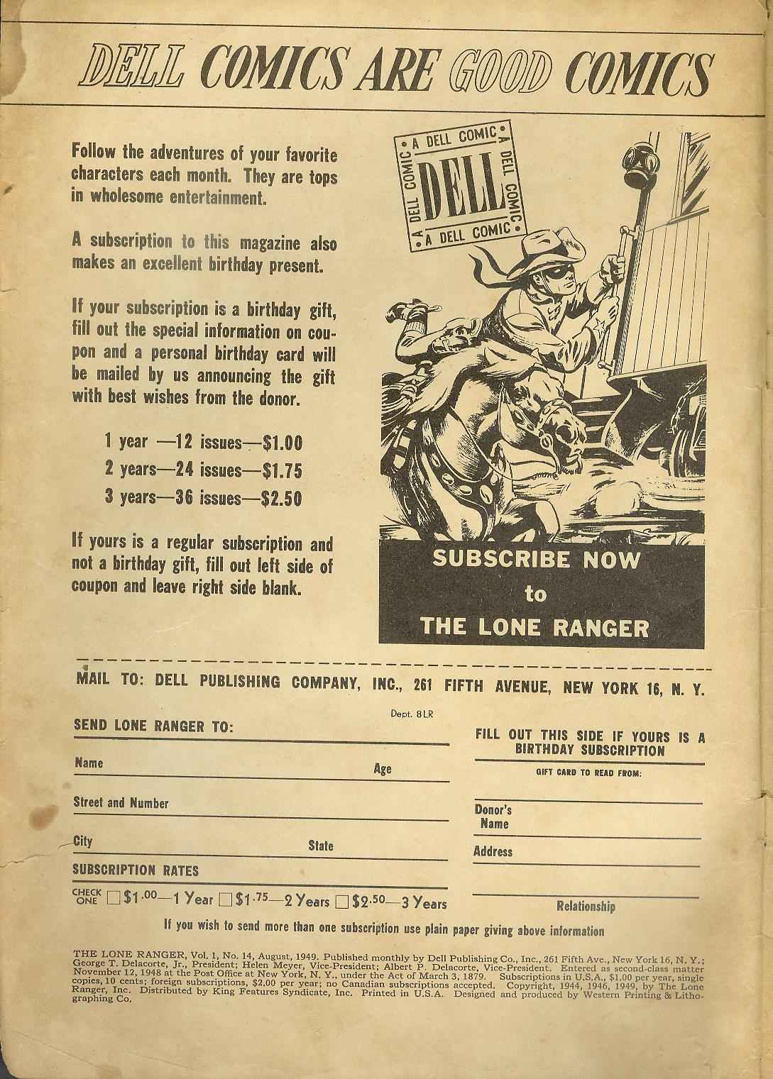Read online The Lone Ranger (1948) comic -  Issue #14 - 2
