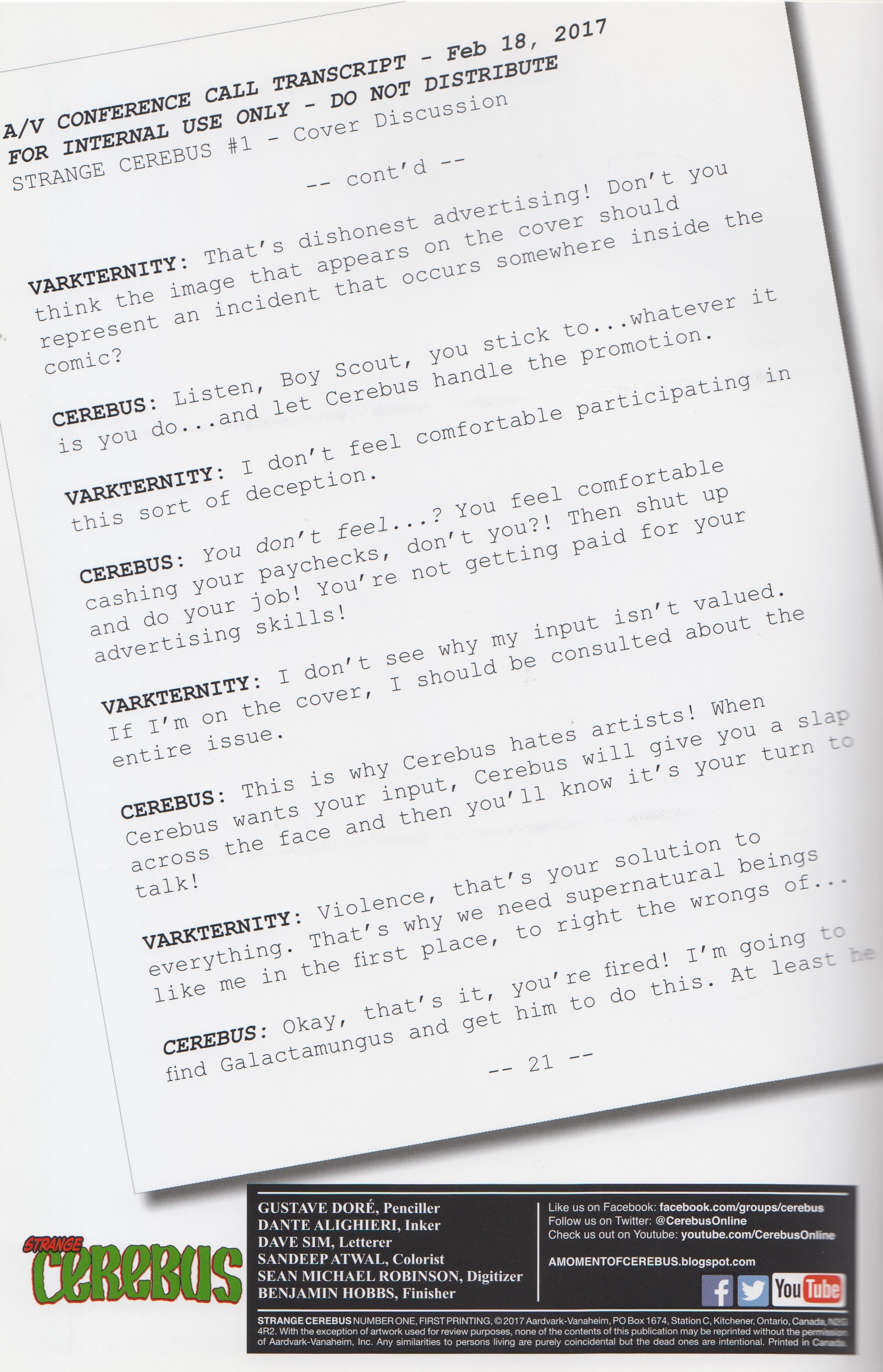 Read online Strange Cerebus comic -  Issue # Full - 2