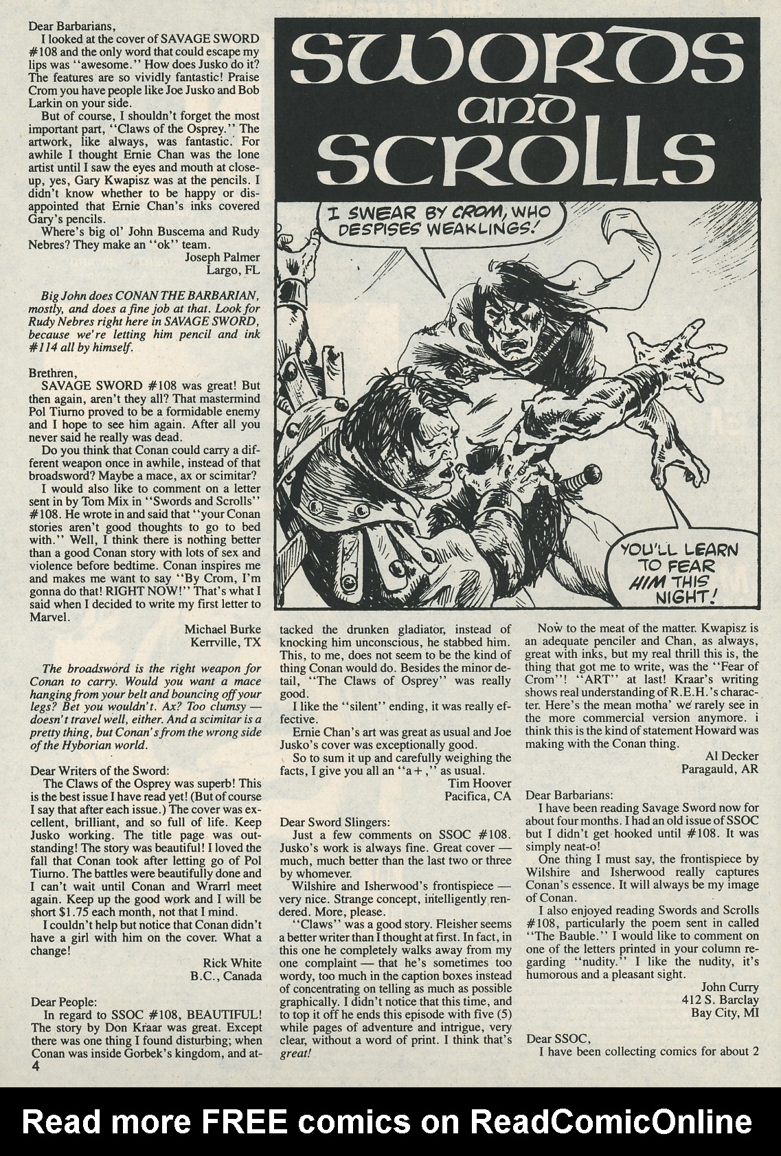 Read online The Savage Sword Of Conan comic -  Issue #112 - 4
