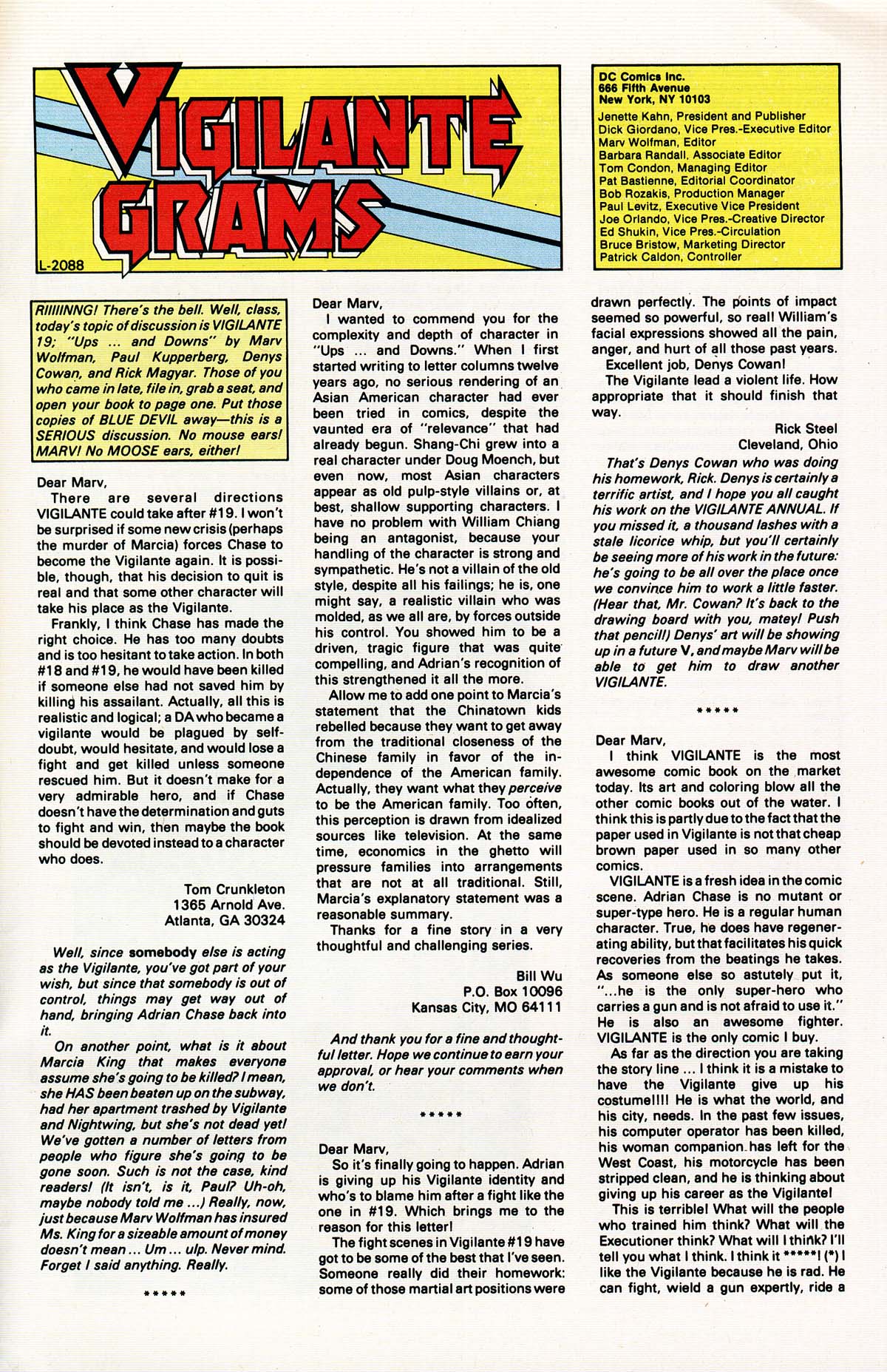 Read online Vigilante (1983) comic -  Issue #23 - 25