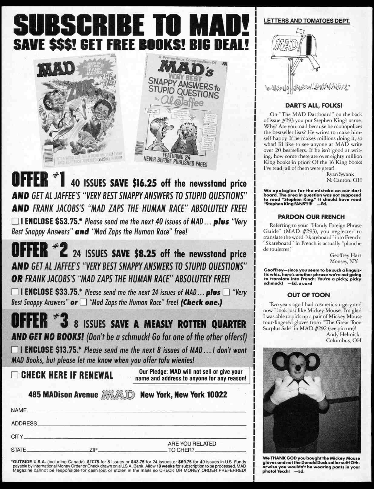 Read online MAD comic -  Issue #295 - 4