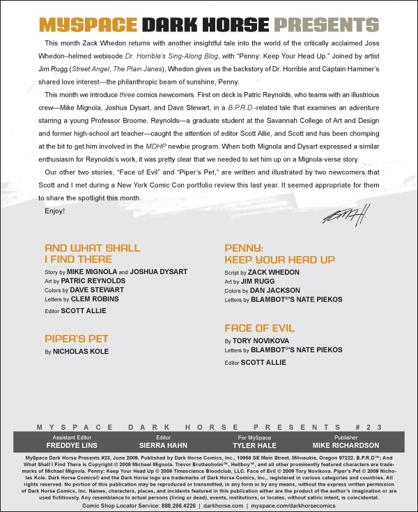 Read online MySpace Dark Horse Presents comic -  Issue #23 - 1