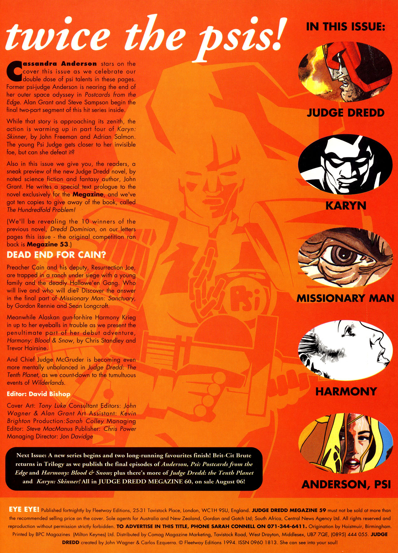 Read online Judge Dredd: The Megazine (vol. 2) comic -  Issue #59 - 2