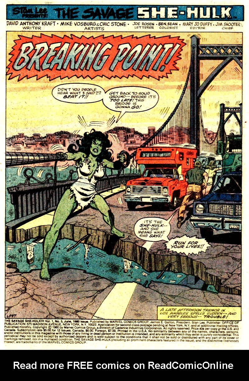 Read online The Savage She-Hulk comic -  Issue #5 - 2