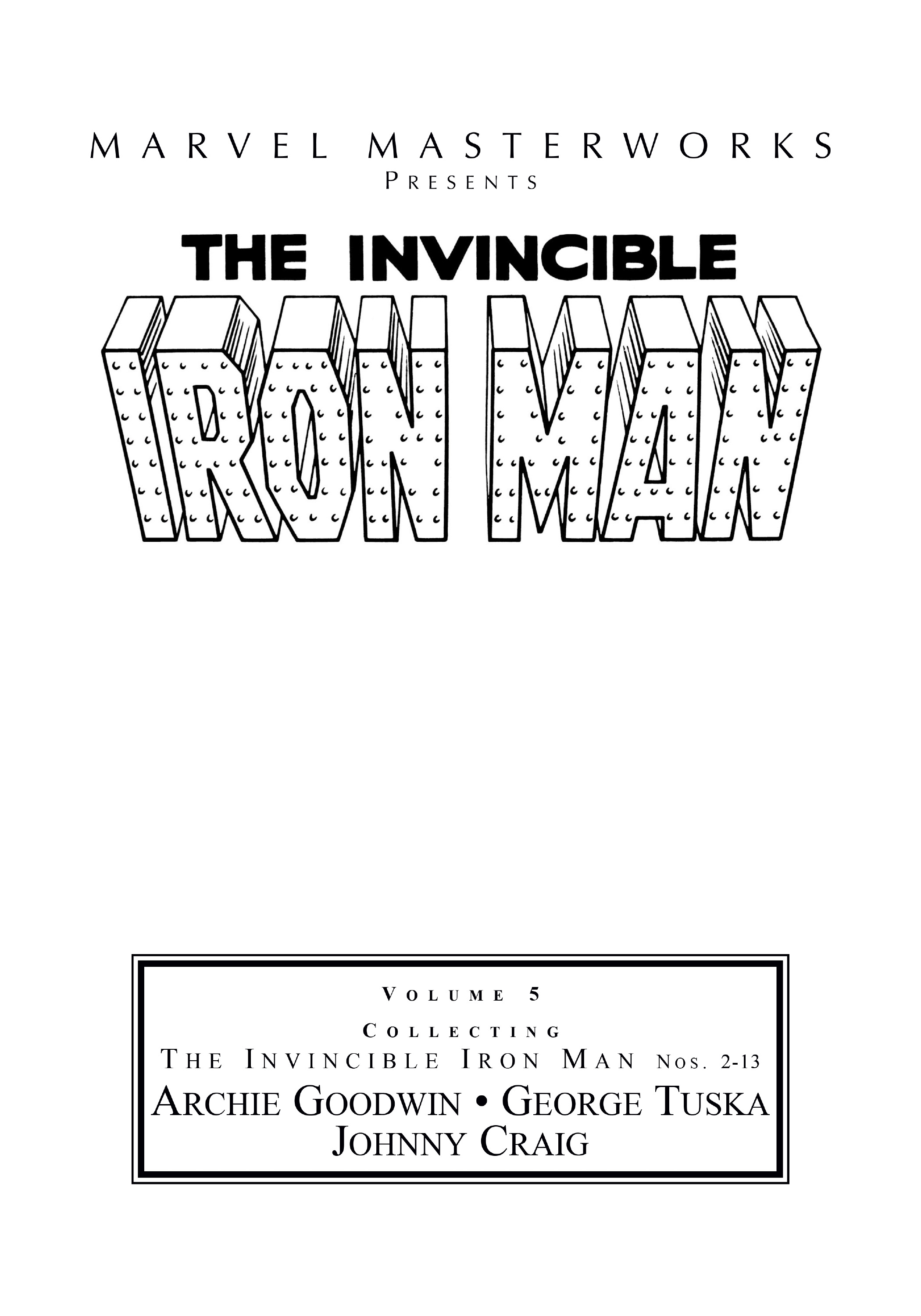 Read online Marvel Masterworks: The Invincible Iron Man comic -  Issue # TPB 5 (Part 1) - 2