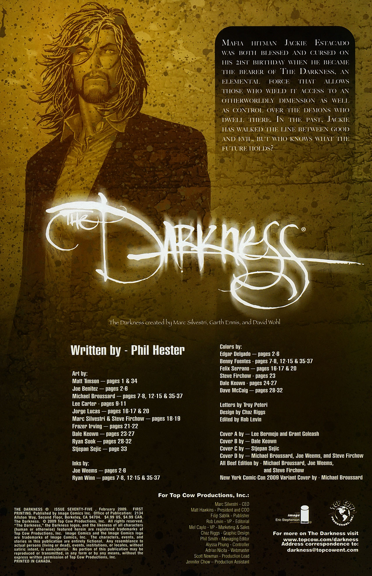 Read online The Darkness (2007) comic -  Issue #75 - 2