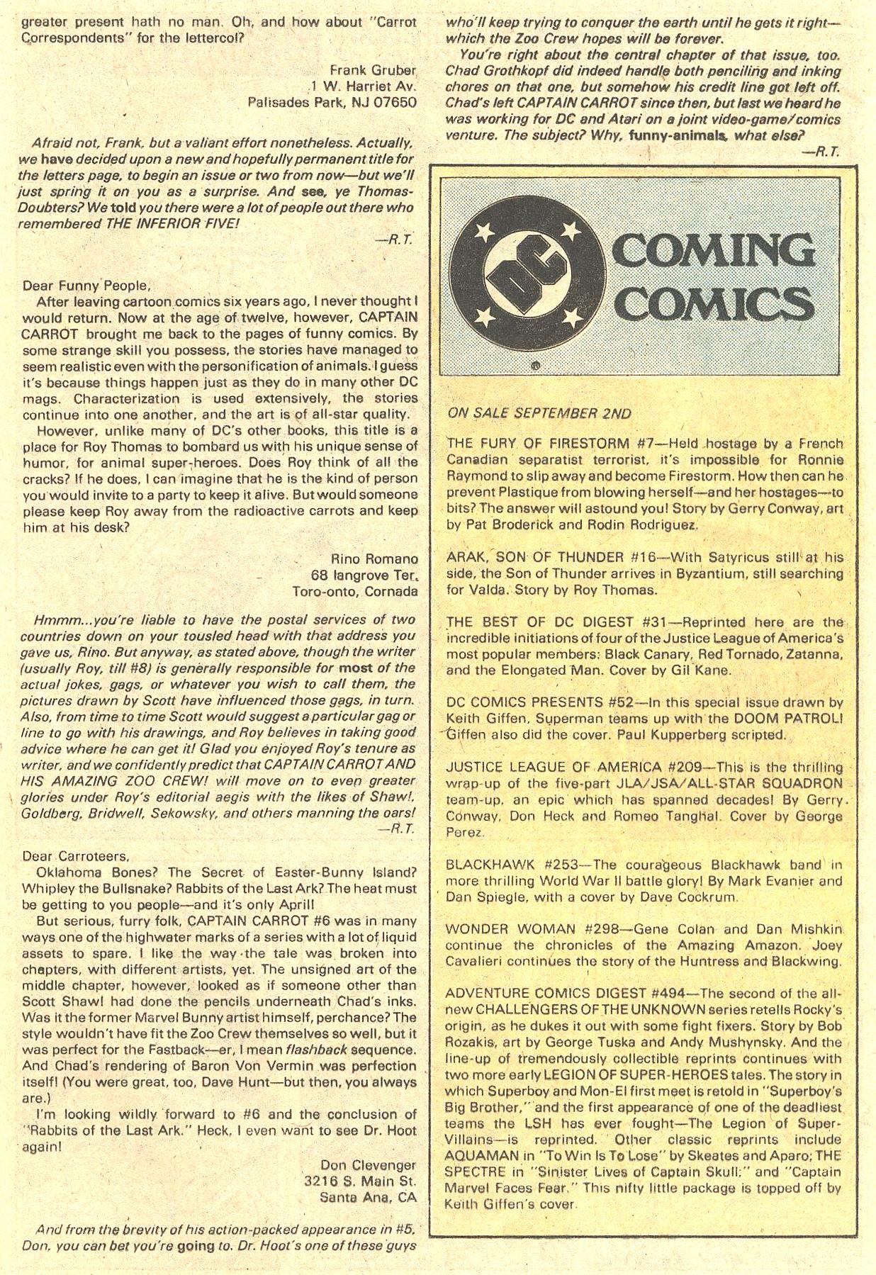 Read online Captain Carrot and His Amazing Zoo Crew! comic -  Issue #9 - 19
