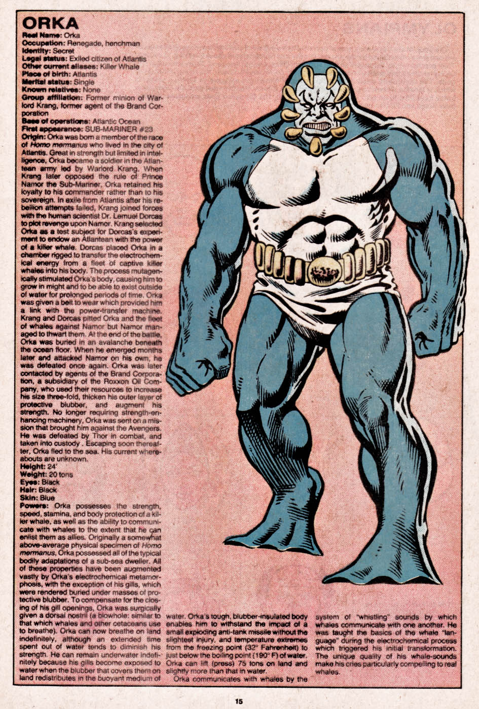 Read online The Official Handbook of the Marvel Universe comic -  Issue #8 - 16