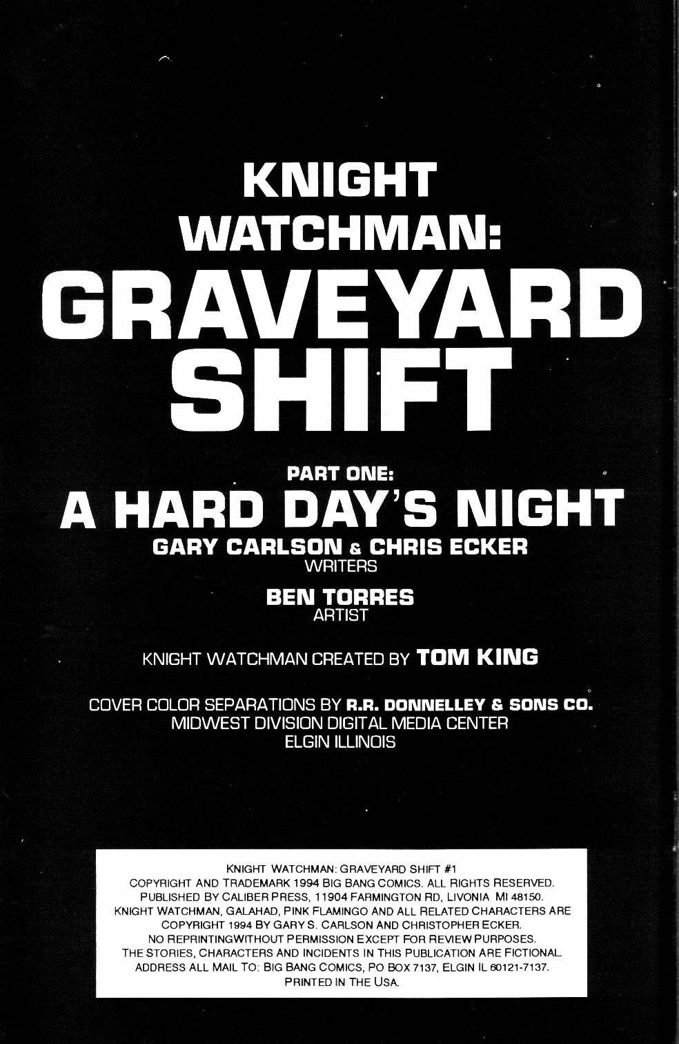Read online Knight Watchman: Graveyard Shift comic -  Issue #1 - 2