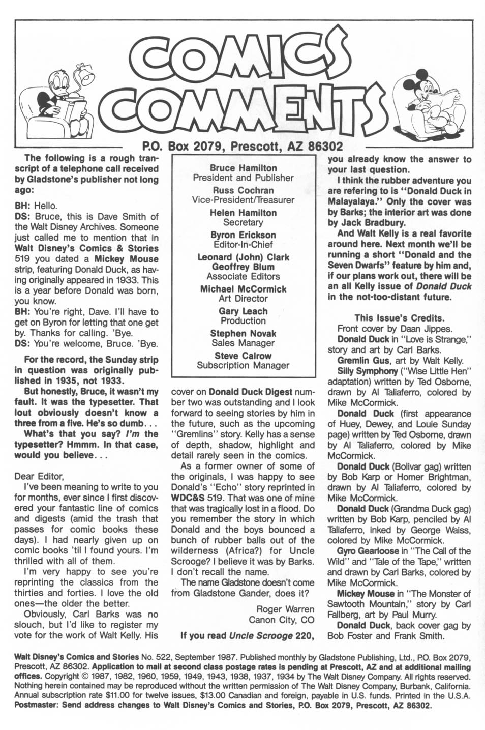 Read online Walt Disney's Comics and Stories comic -  Issue #522 - 2