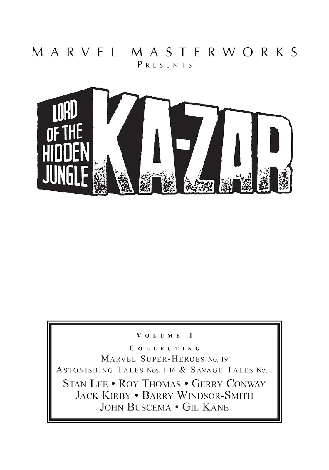 Marvel Masterworks: Ka-Zar issue TPB 1 - Page 2