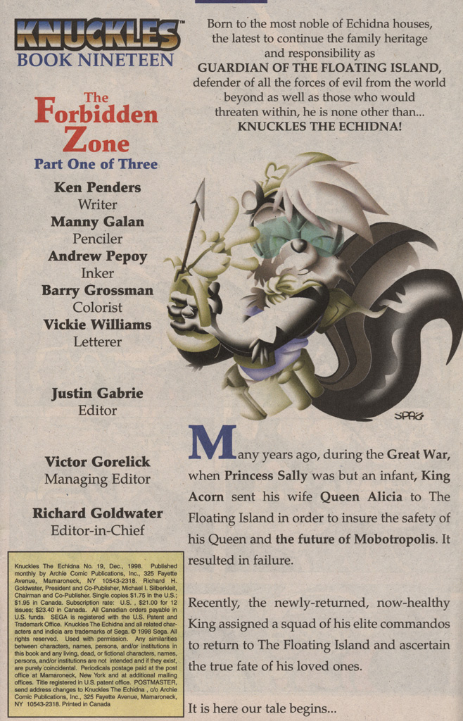 Read online Knuckles the Echidna comic -  Issue #19 - 3
