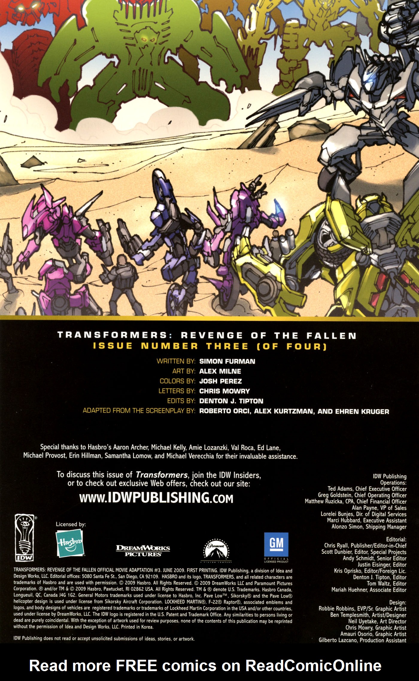 Read online Transformers: Revenge of the Fallen — Official Movie Adaptation comic -  Issue #3 - 3
