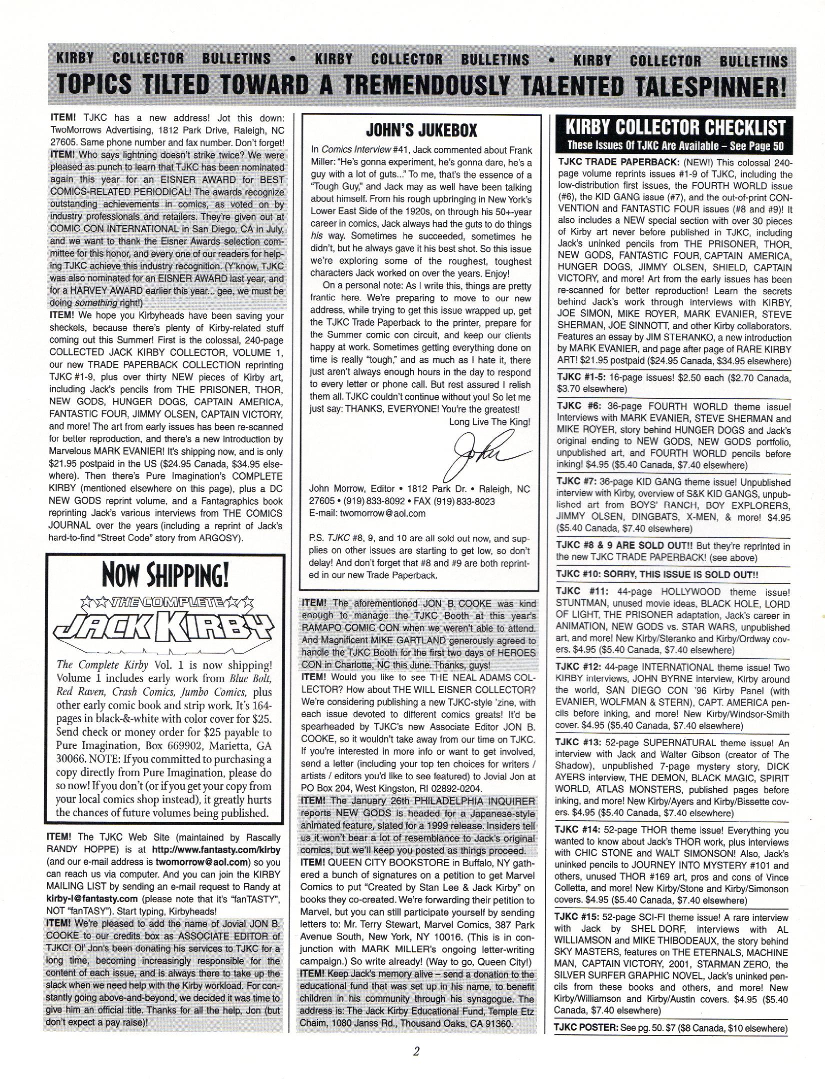 Read online The Jack Kirby Collector comic -  Issue #16 - 2