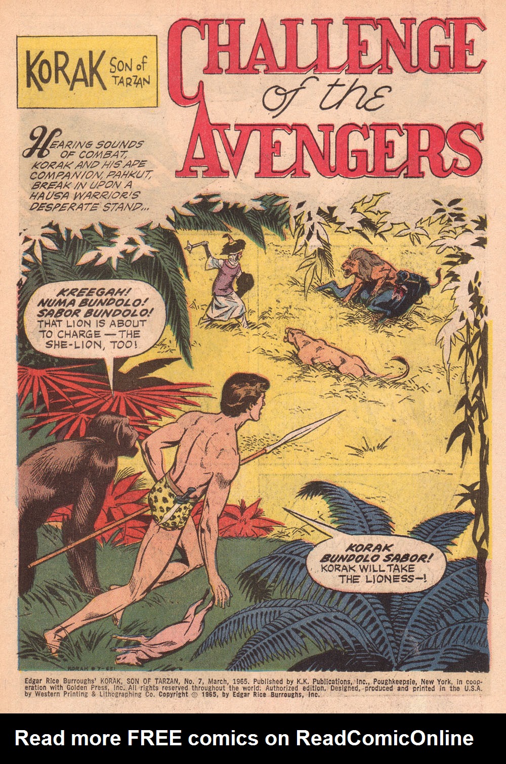 Read online Korak, Son of Tarzan (1964) comic -  Issue #7 - 3