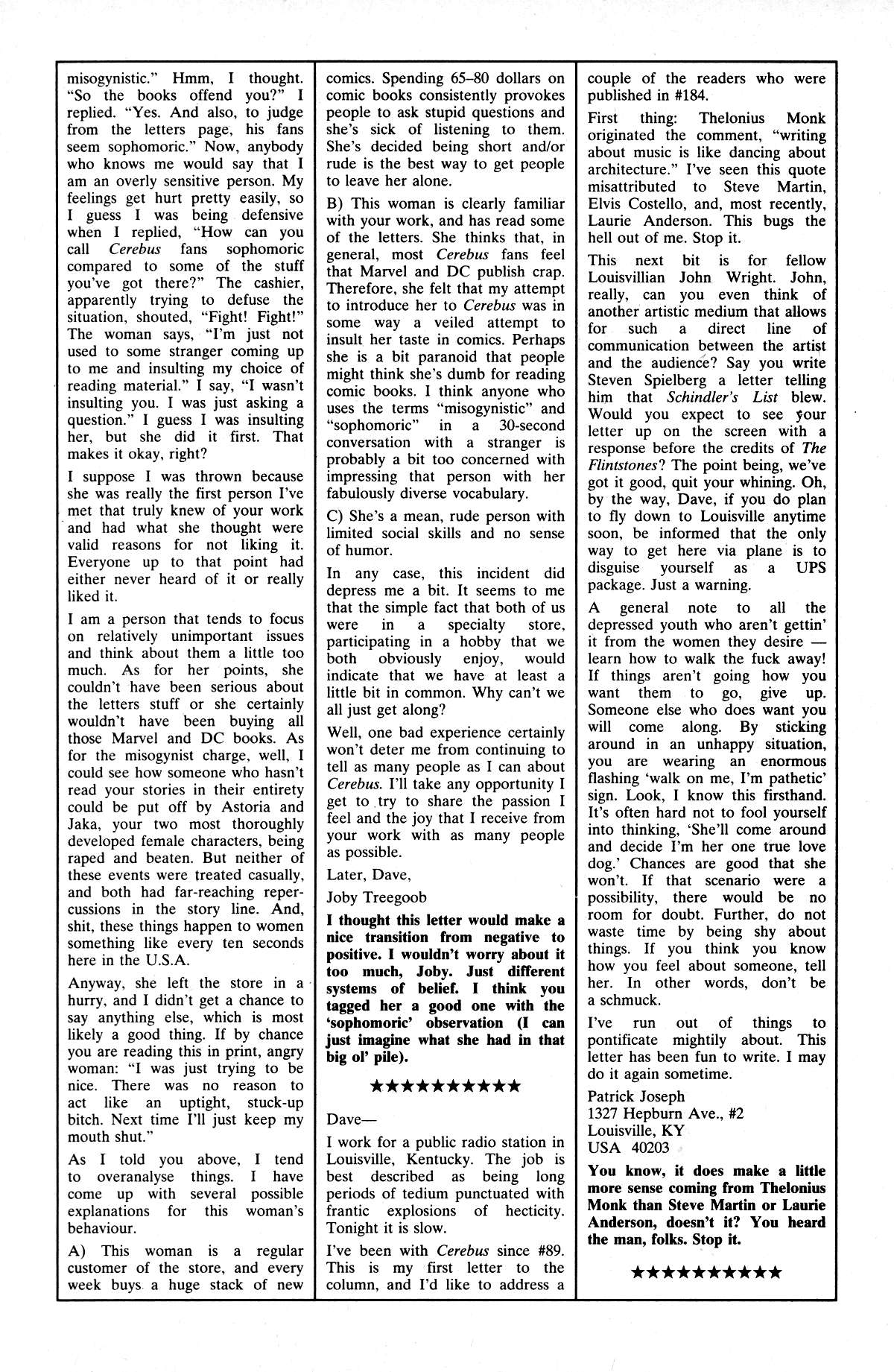 Read online Cerebus comic -  Issue #187 - 24