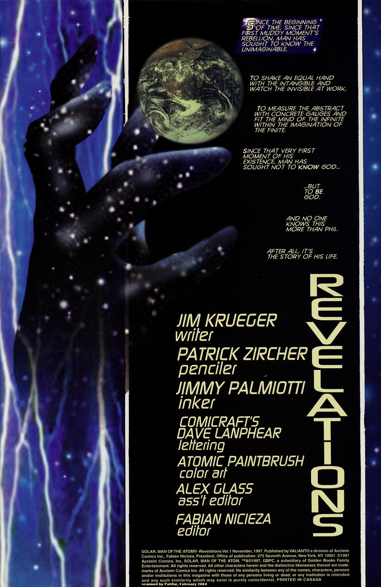Read online Solar, Man of the Atom: Revelations comic -  Issue # Full - 2