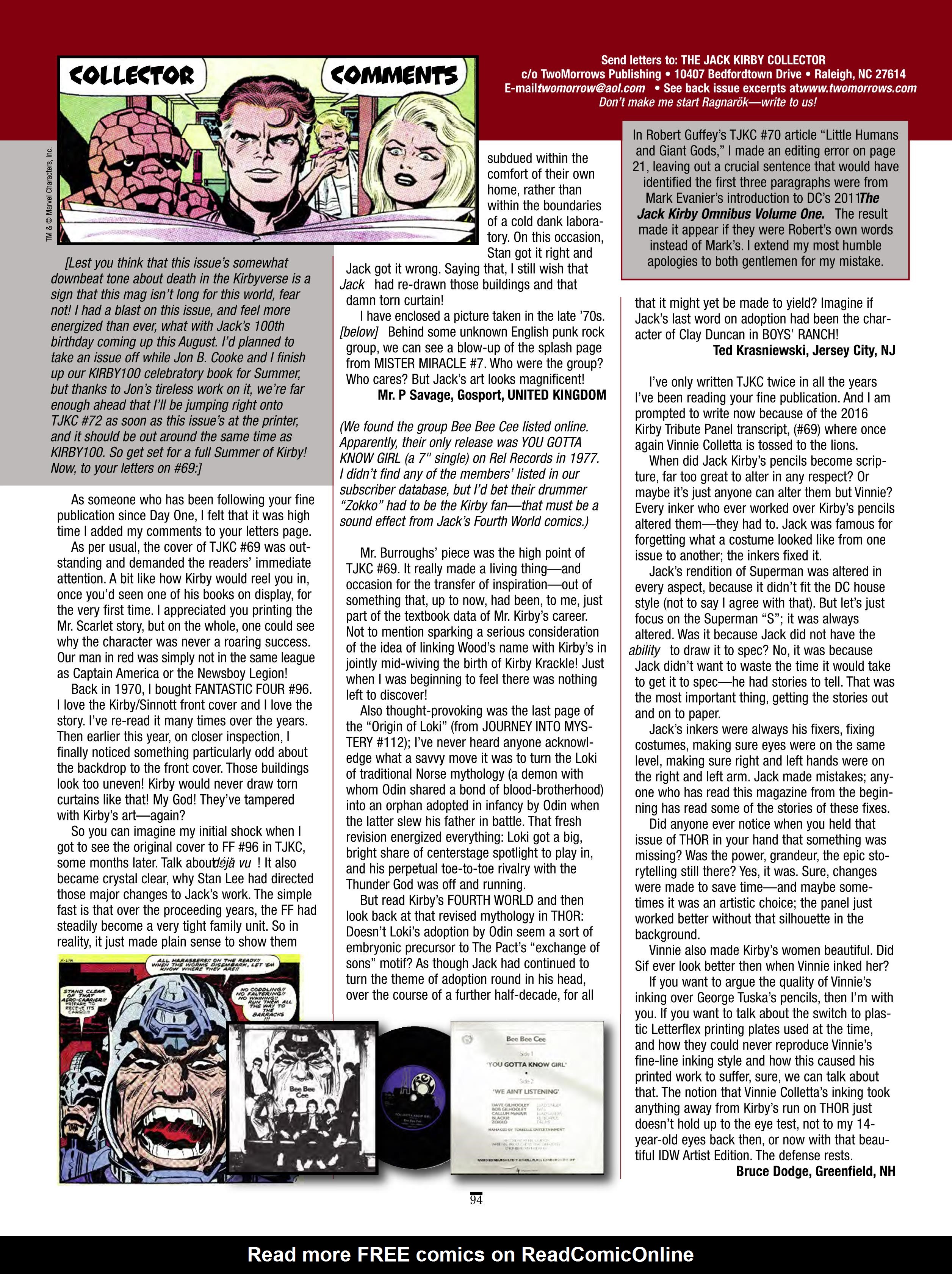 Read online The Jack Kirby Collector comic -  Issue #71 - 96