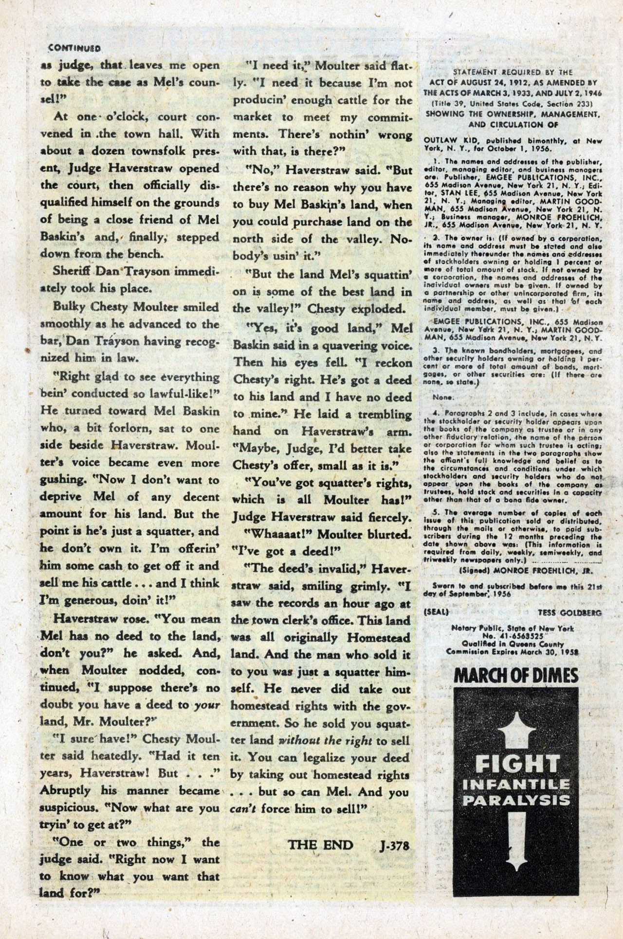 Read online The Outlaw Kid (1954) comic -  Issue #18 - 26