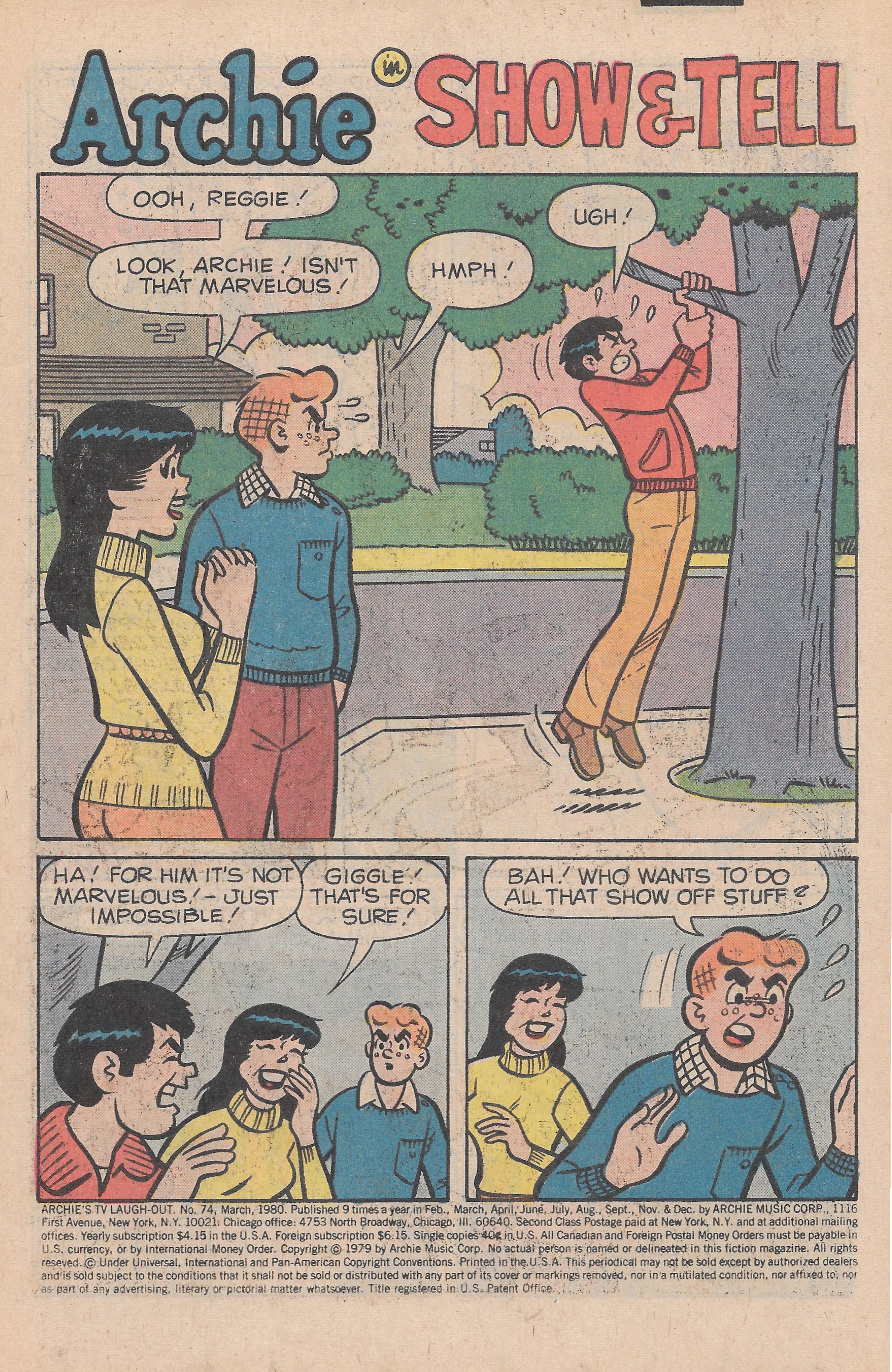 Read online Archie's TV Laugh-Out comic -  Issue #74 - 3