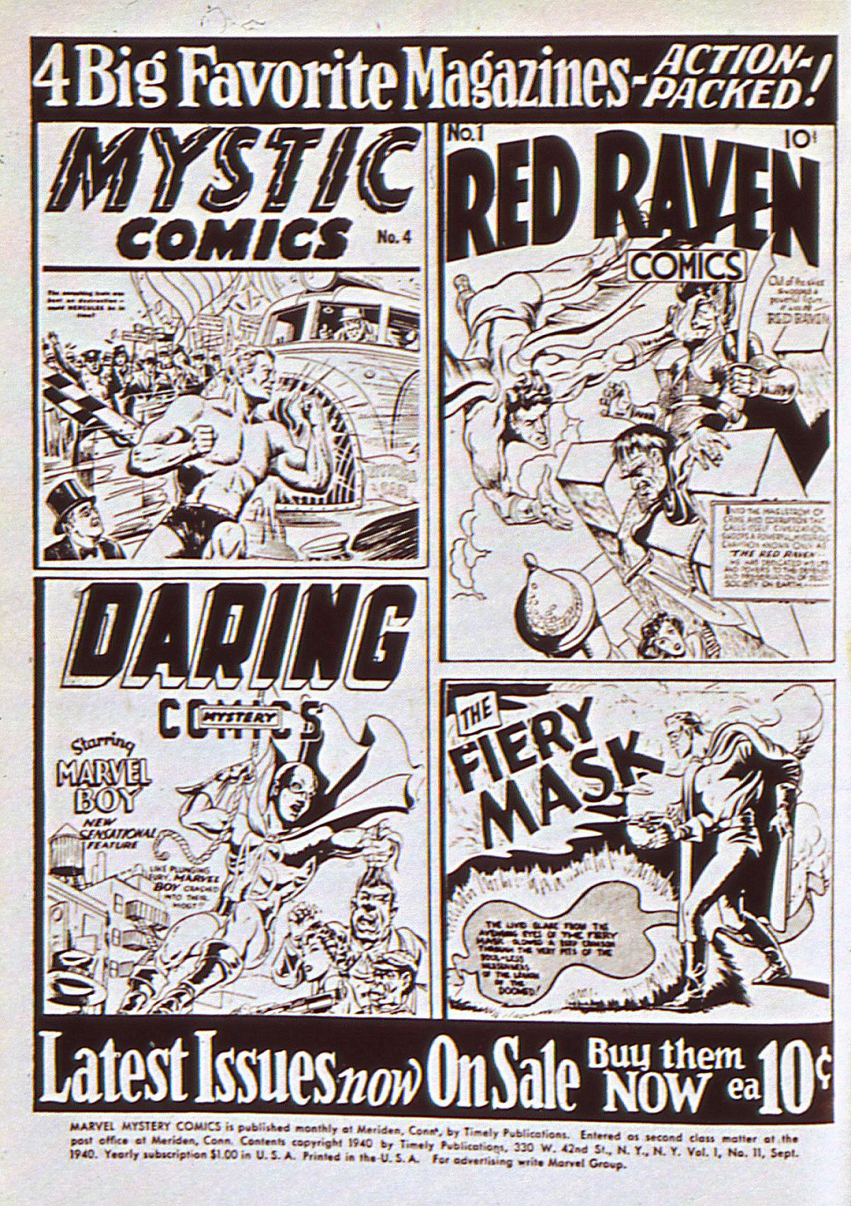 Read online Marvel Mystery Comics comic -  Issue #11 - 2