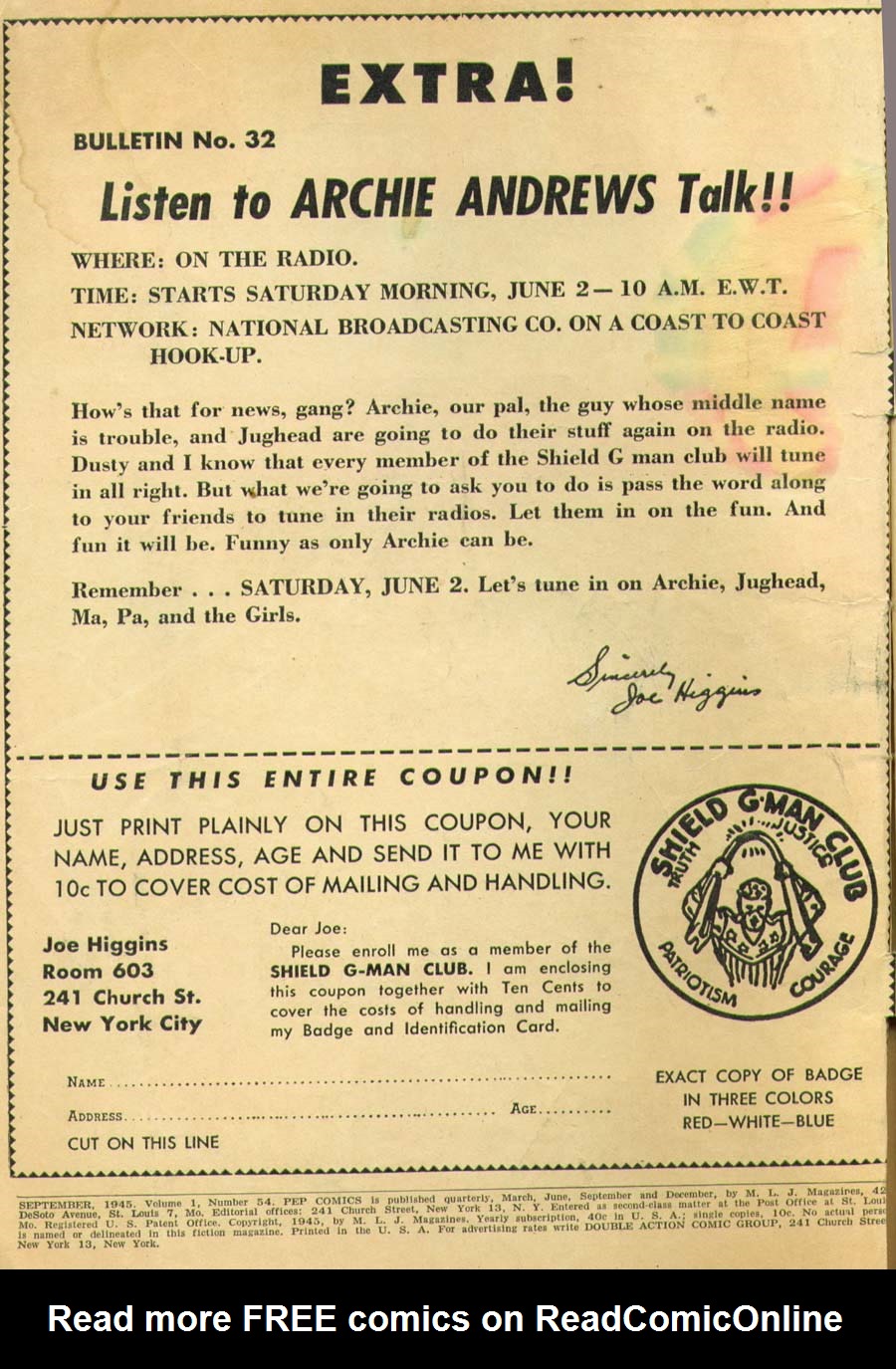 Read online Pep Comics comic -  Issue #54 - 2