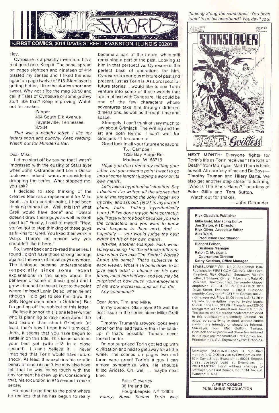 Read online Starslayer comic -  Issue #20 - 2