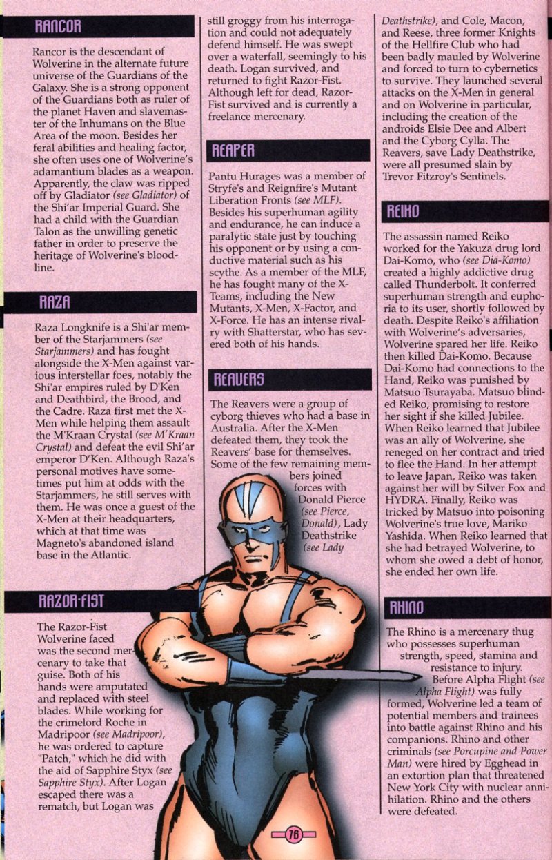 Read online Wolverine Encyclopedia comic -  Issue #2 - 36