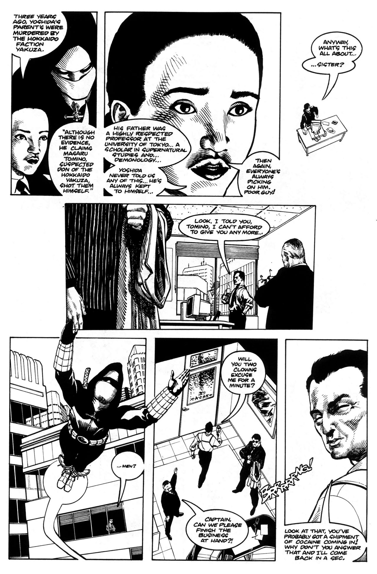 Read online Warrior Nun: Black & White comic -  Issue #6 - 7