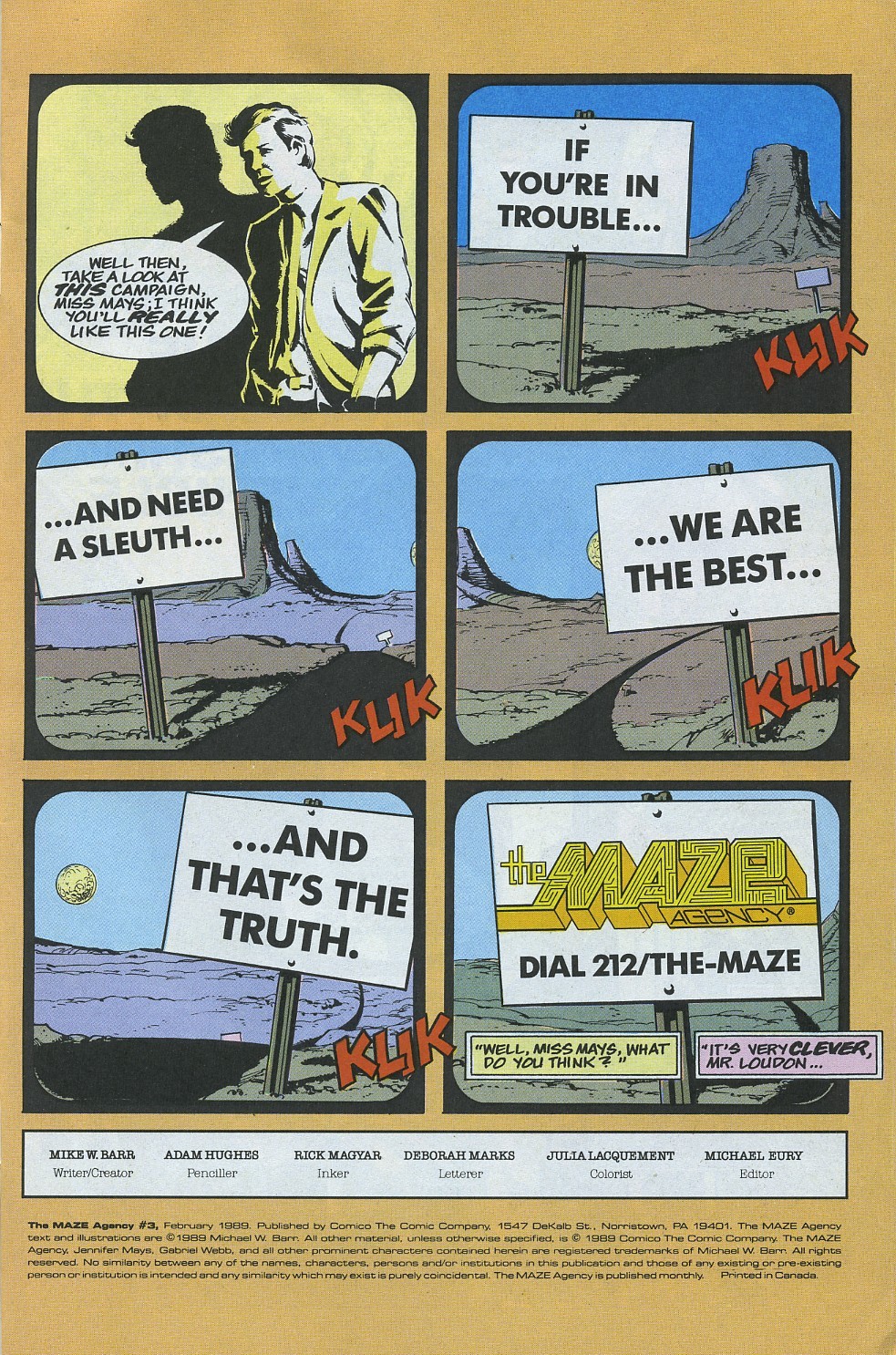 Read online Maze Agency (1988) comic -  Issue #3 - 3
