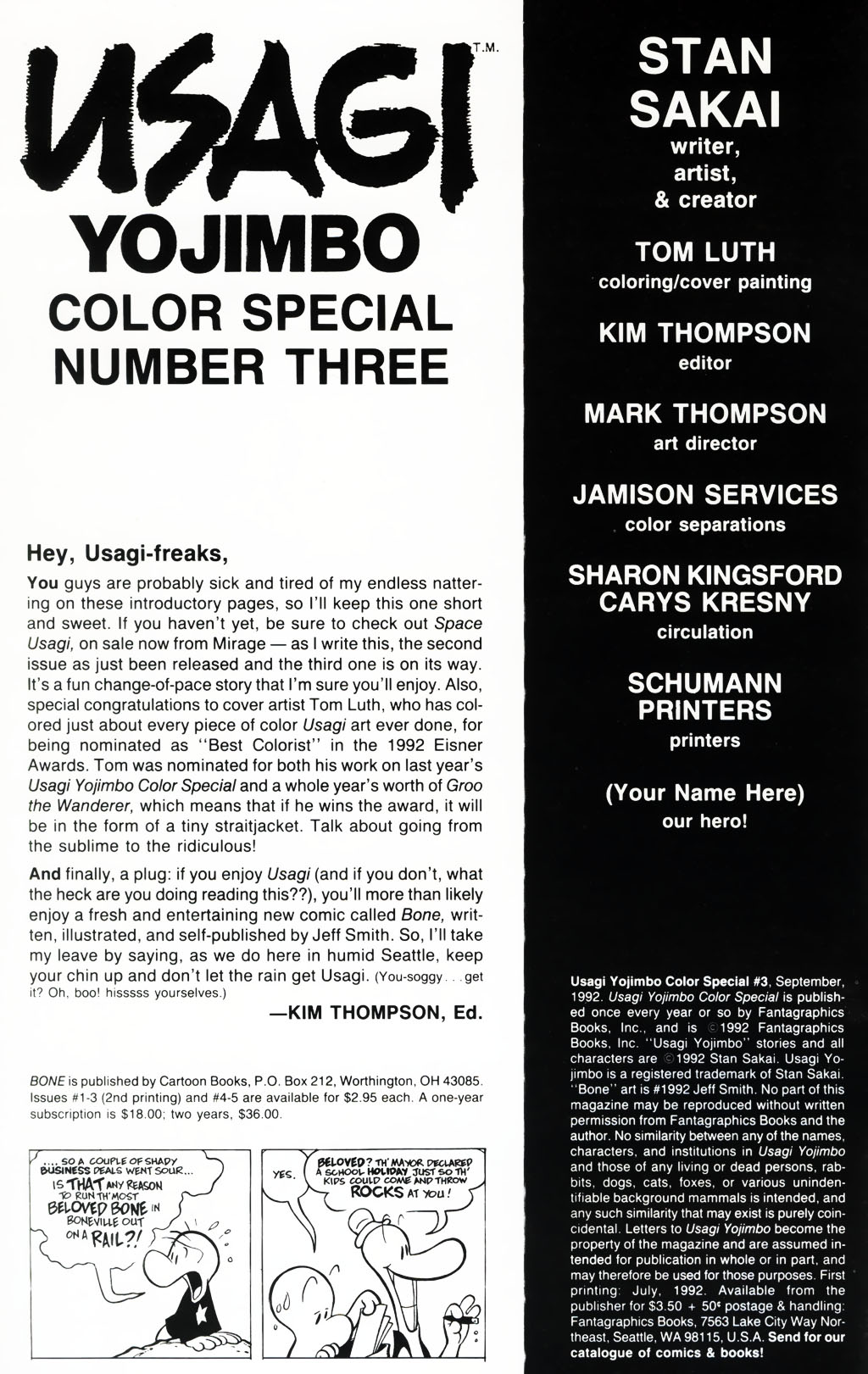 Read online Usagi Yojimbo Color Special comic -  Issue #3 - 2
