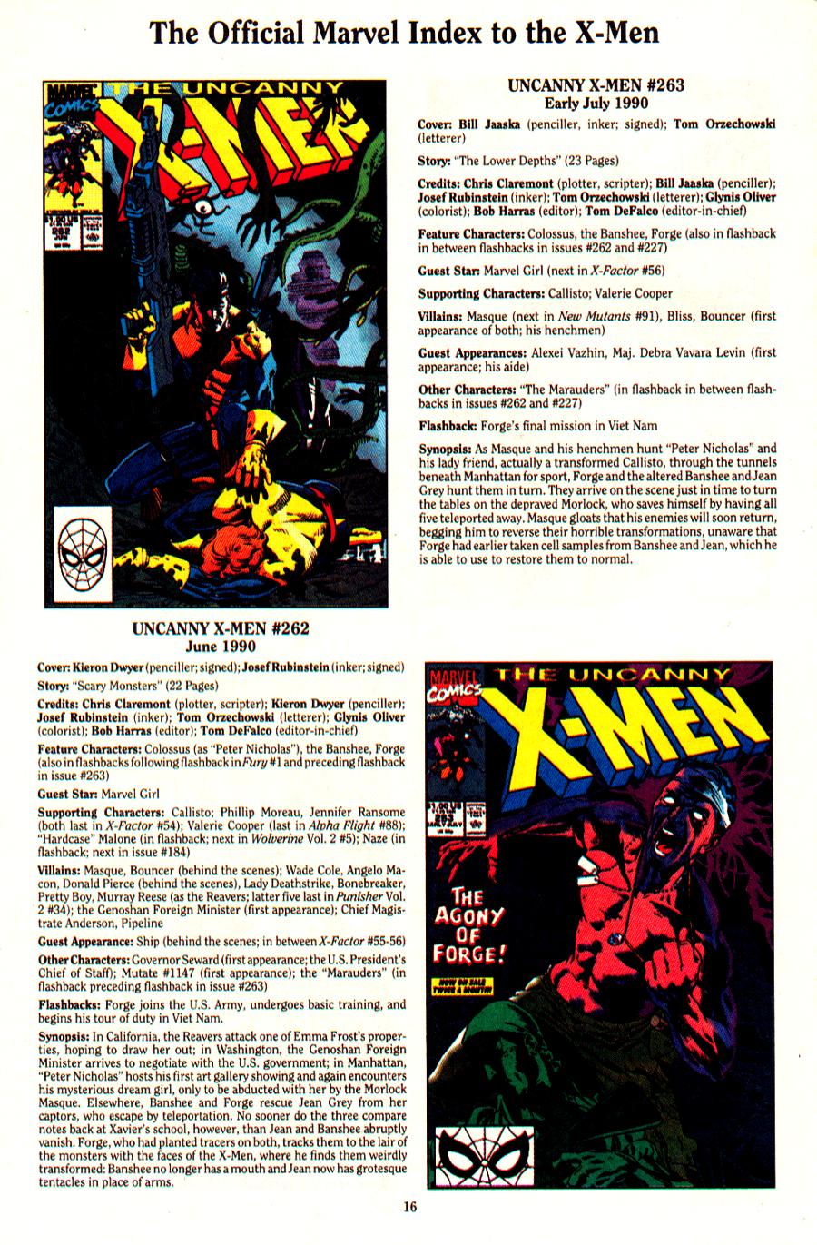 Read online The Official Marvel Index To The X-Men (1994) comic -  Issue #5 - 19