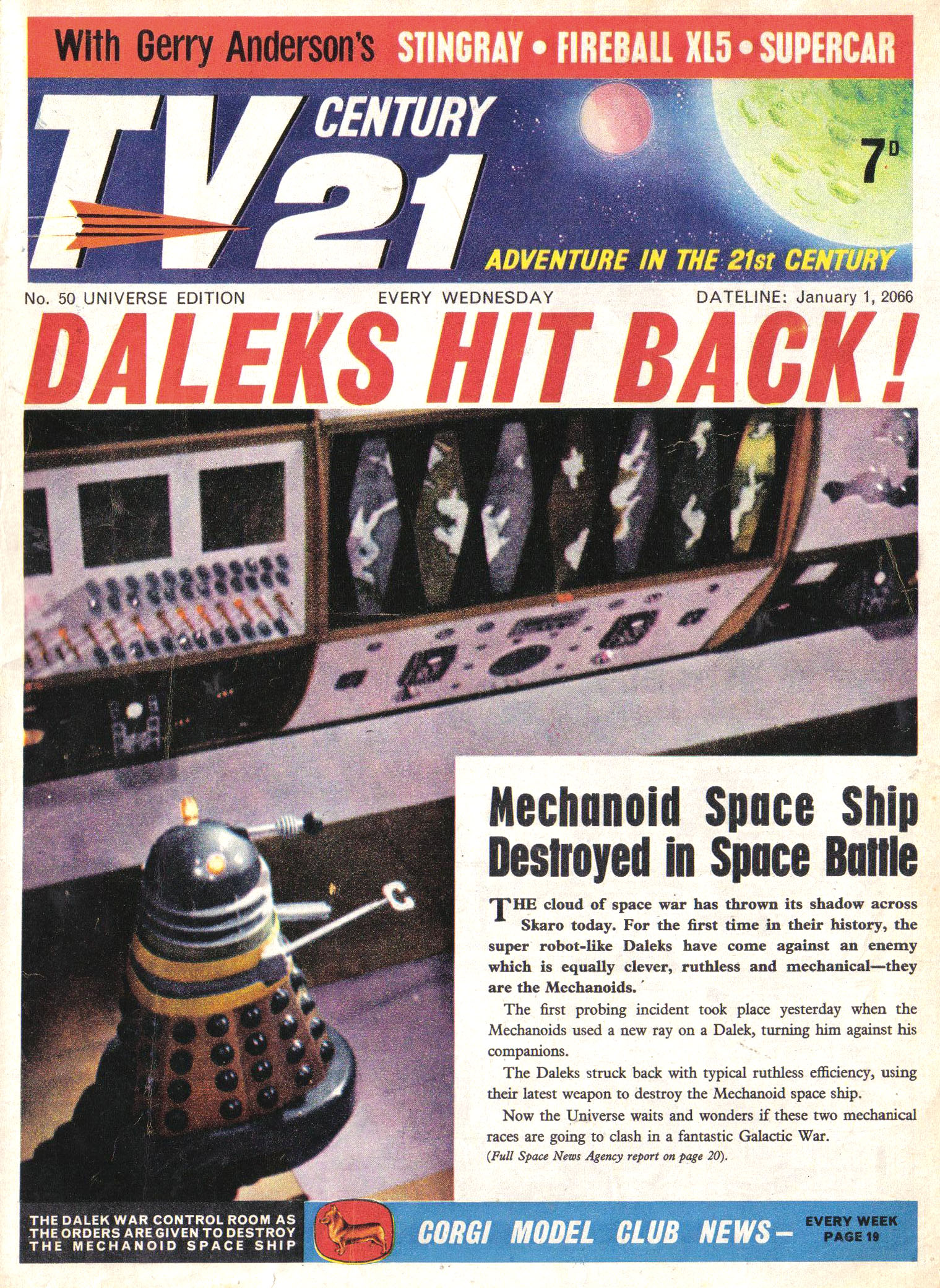 Read online TV Century 21 (TV 21) comic -  Issue #50 - 1