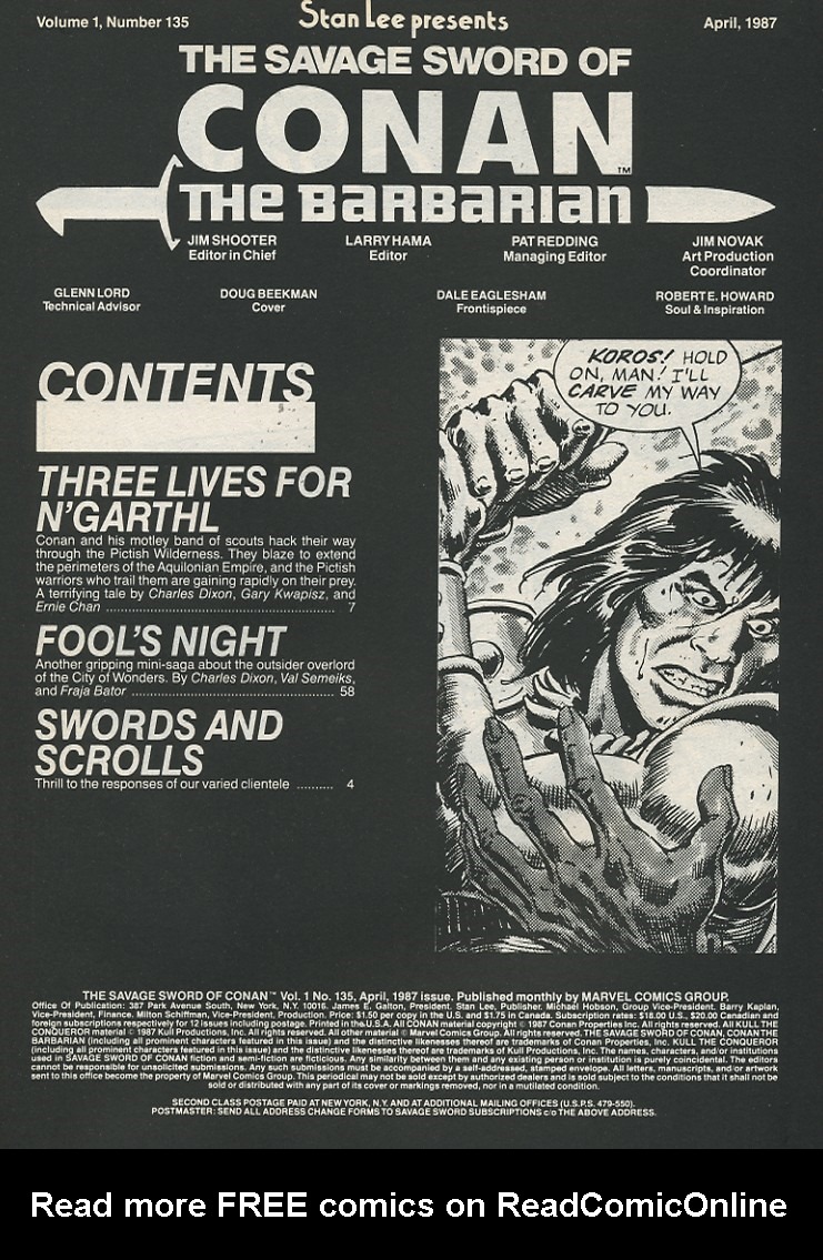 Read online The Savage Sword Of Conan comic -  Issue #135 - 3