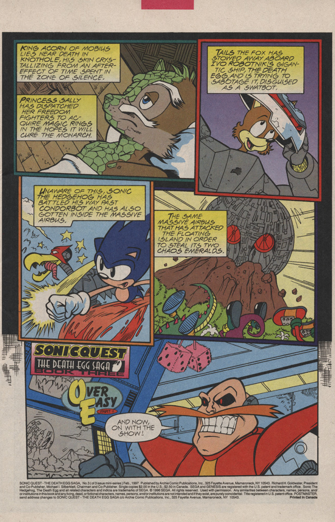 Sonic Quest The Death Egg Saga Issue 3 | Read Sonic Quest 