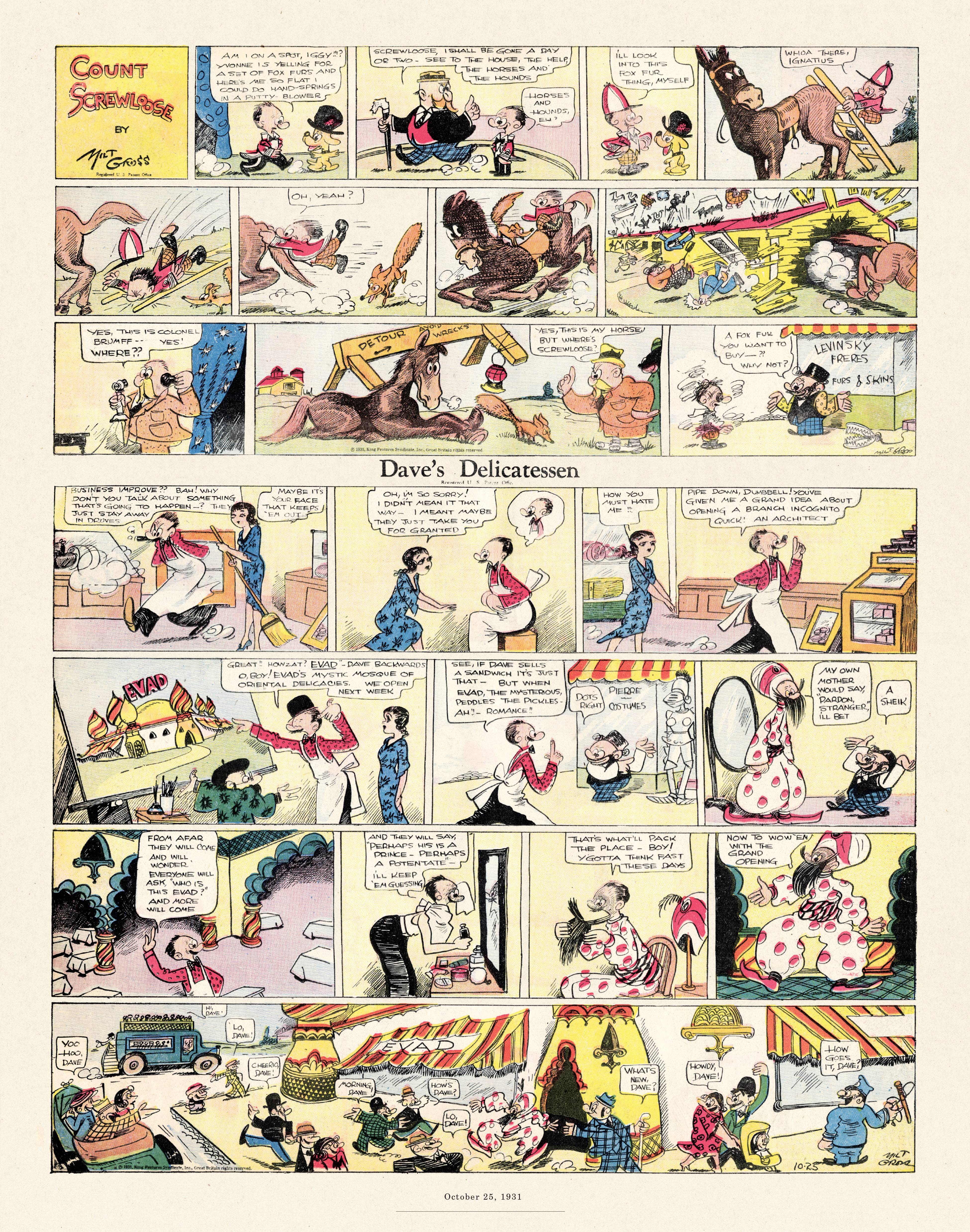 Read online Gross Exaggerations: The Meshuga Comic Strips of Milt Gross comic -  Issue # TPB - 101