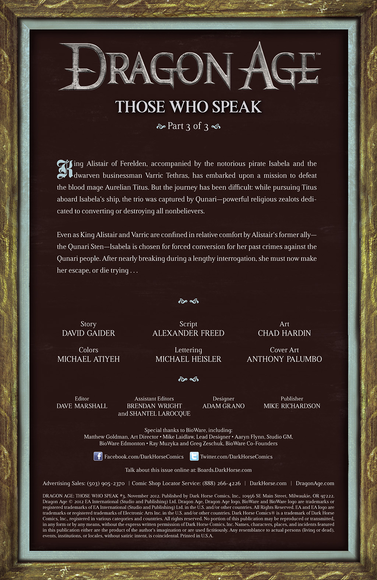 Read online Dragon Age: Those Who Speak comic -  Issue #3 - 2