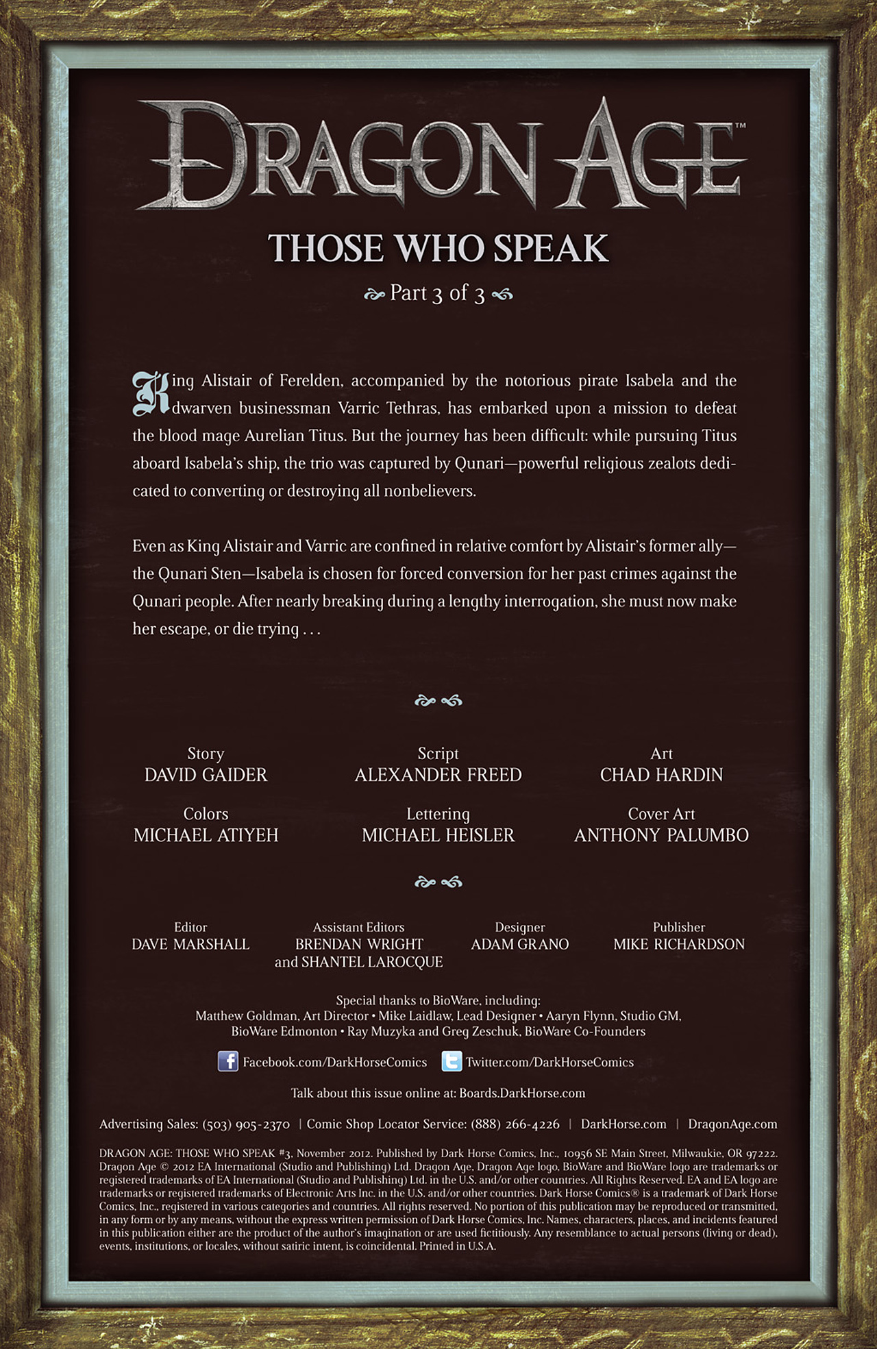 Read online Dragon Age: Those Who Speak comic -  Issue #3 - 2
